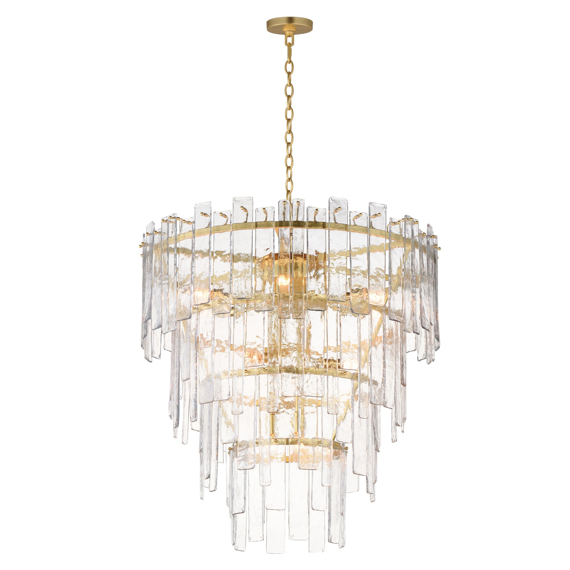 Warren 32" 12 Light Pendant, Gold Leaf Finish - Bees Lighting