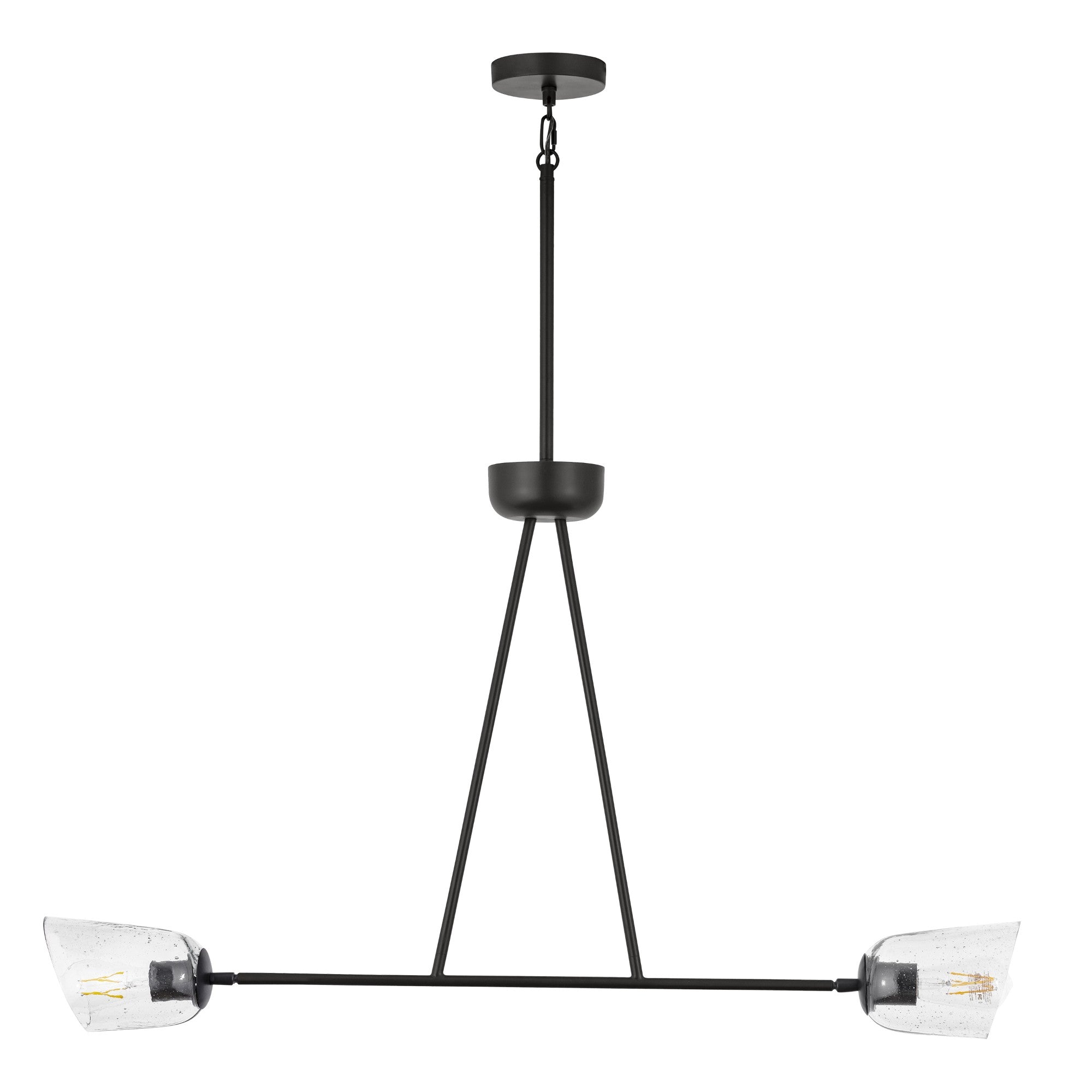 Keppe 42" 2-Light Linear Pendant, Dark Bronze Finish - Bees Lighting