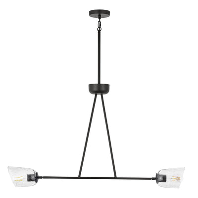 Maxim Keppe 42 in. 2-Light Pendant, Dark Bronze with Stone Seeded Glass