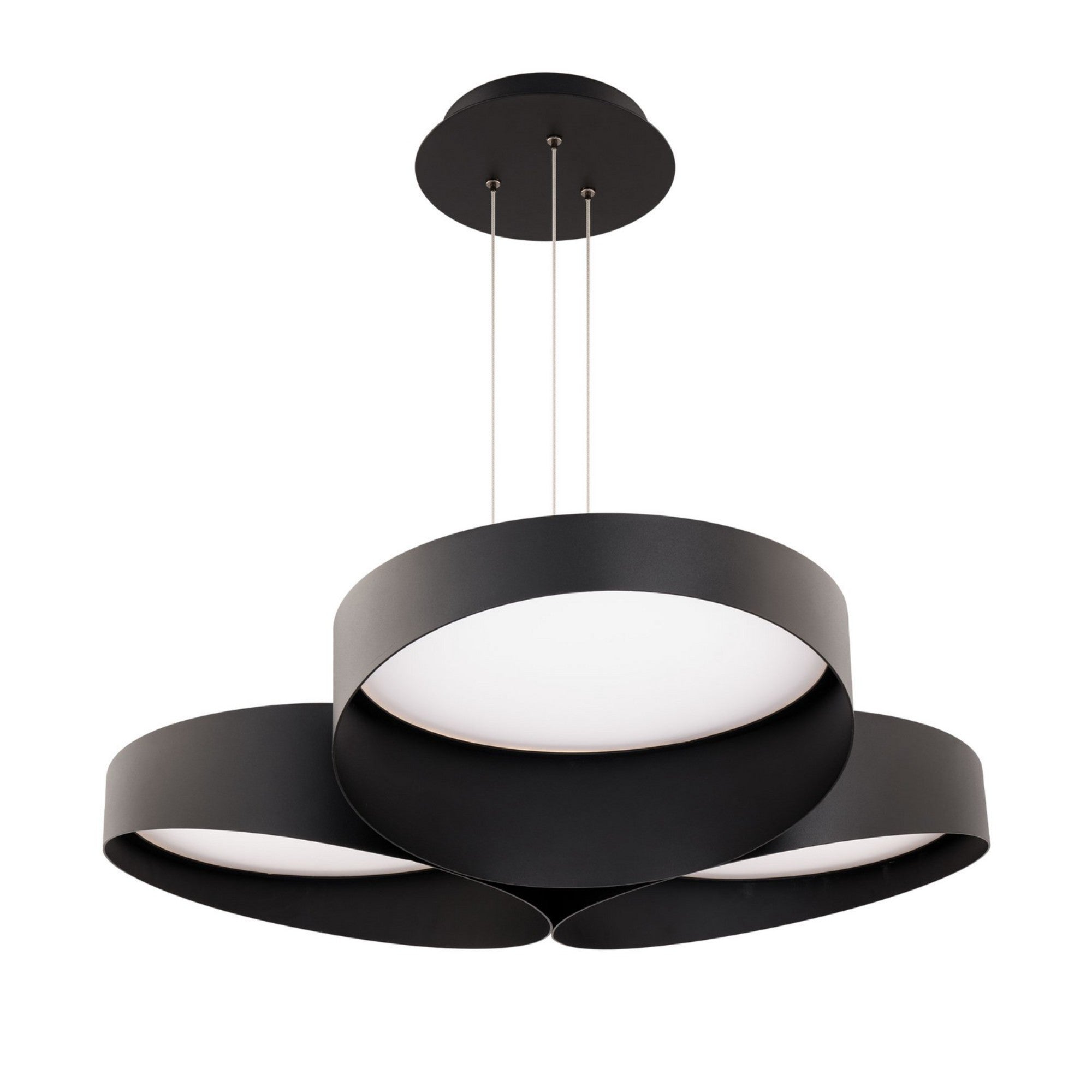 Triolet 36" LED Pendant, 4CCT, Black Finish - Bees Lighting