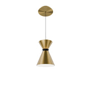 Pin Up 8" LED Pendant, Aged Brass/Black Finish - Bees Lighting