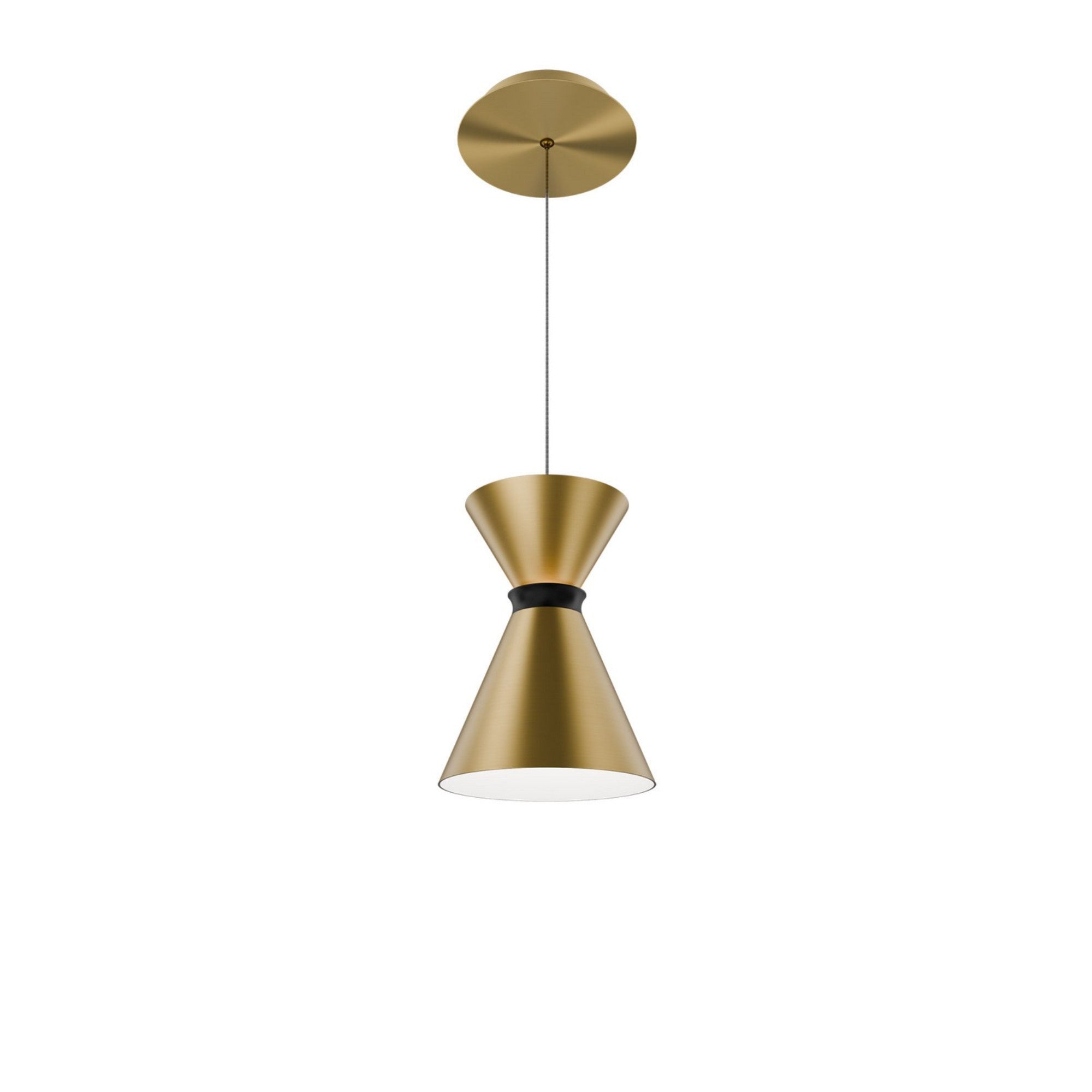 Pin Up 8" LED Pendant, Aged Brass/Black Finish - Bees Lighting