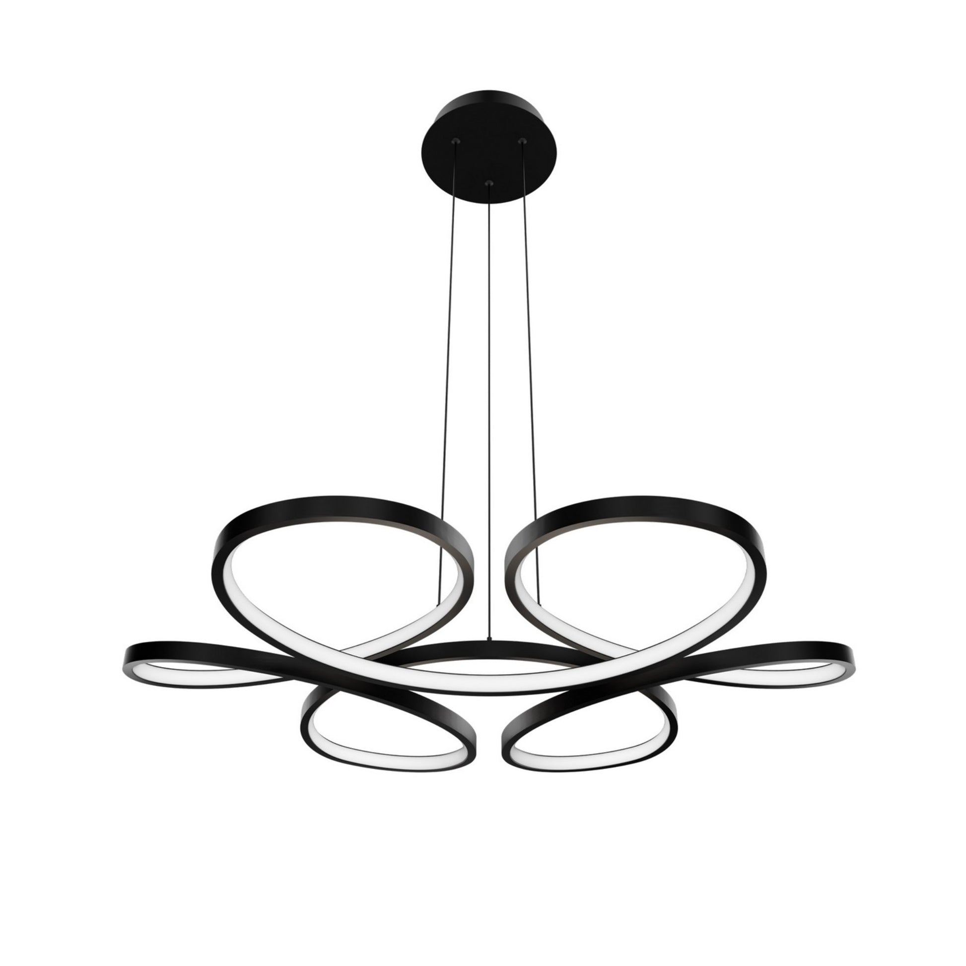 Klover 32" LED Pendant, 4CCT, Black Finish - Bees Lighting