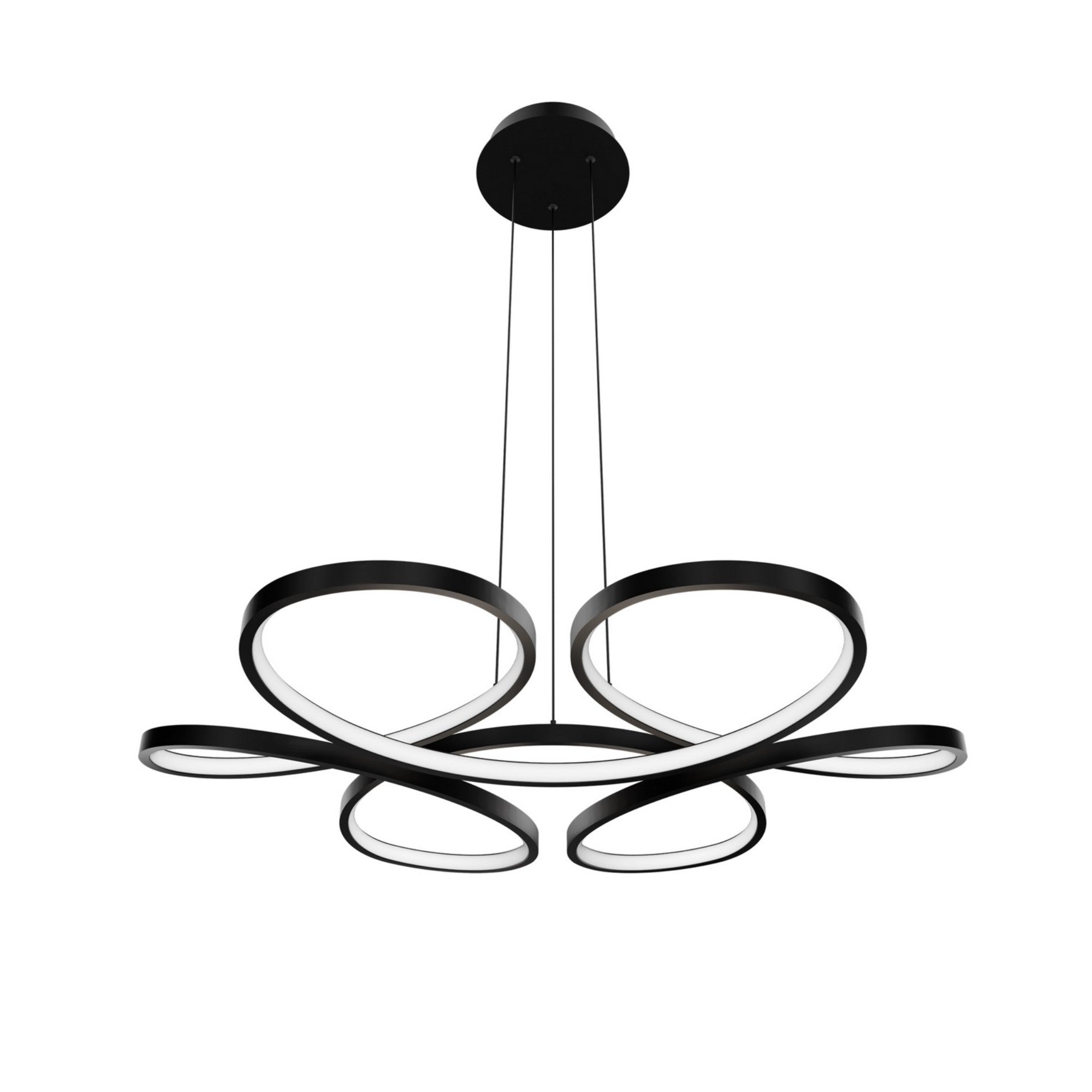Klover 32" LED Pendant, 4CCT, Black Finish - Bees Lighting