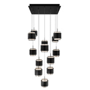 Banded 21" Multi Light LED Chandelier, Black Finish - Bees Lighting