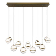 Cyllindra 42" LED Chandelier, 4CCT, Aged Brass Finish - Bees Lighting