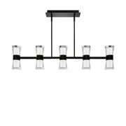 Hourglass 36" LED Pendant, 4CCT, Black Finish - Bees Lighting