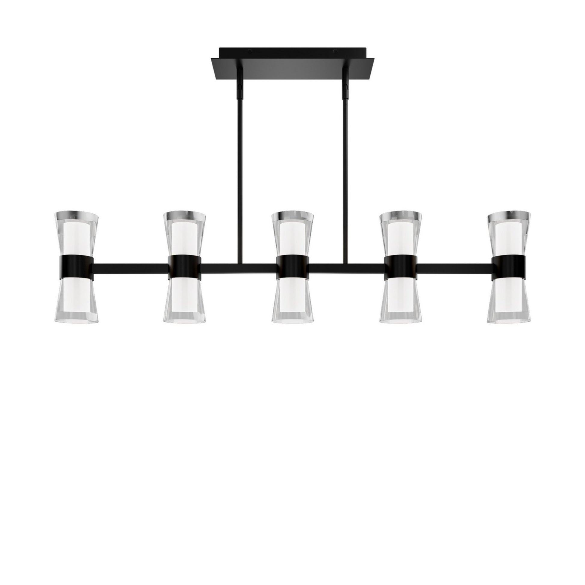 Hourglass 36" LED Pendant, 4CCT, Black Finish - Bees Lighting