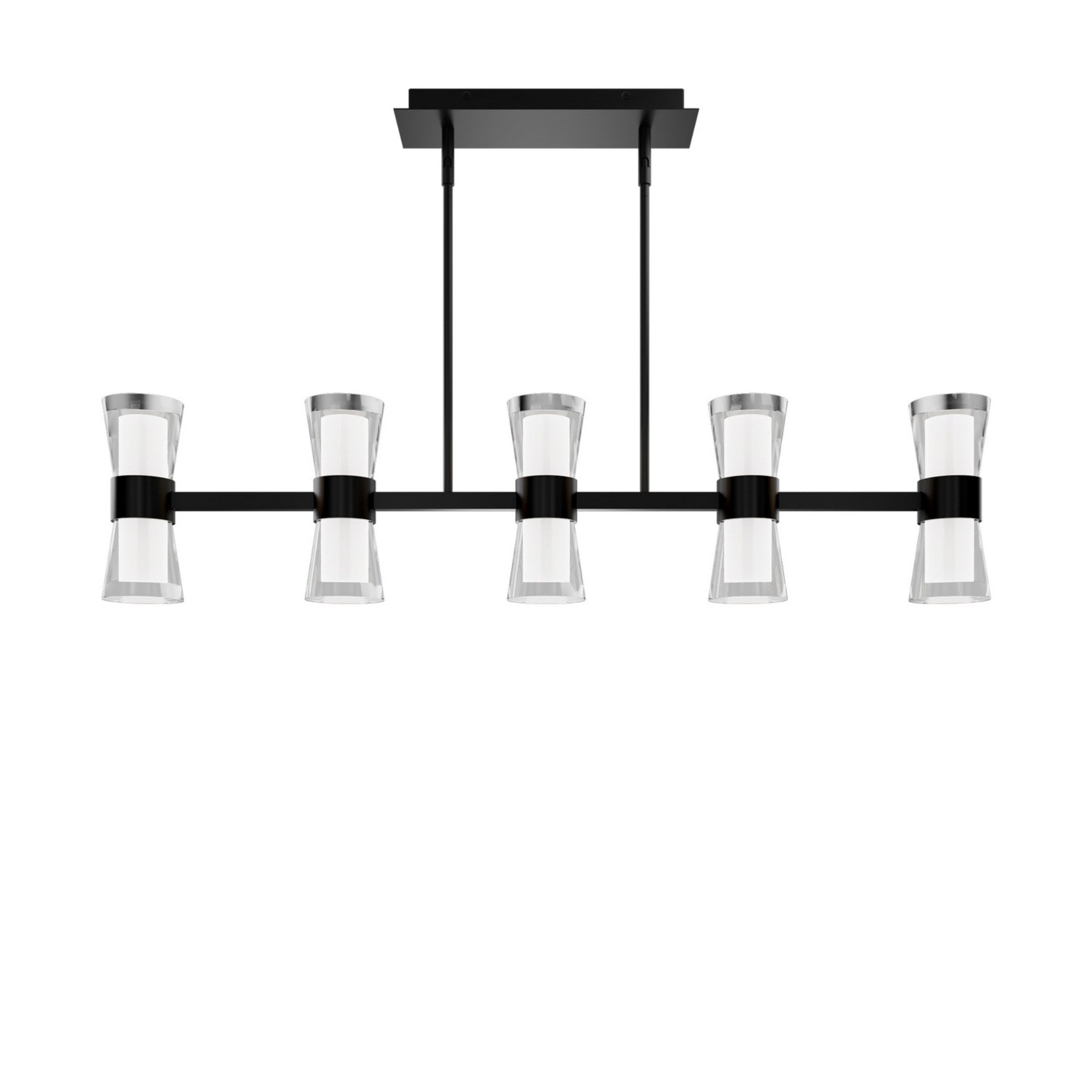 Hourglass 36" LED Pendant, 4CCT, Black Finish - Bees Lighting