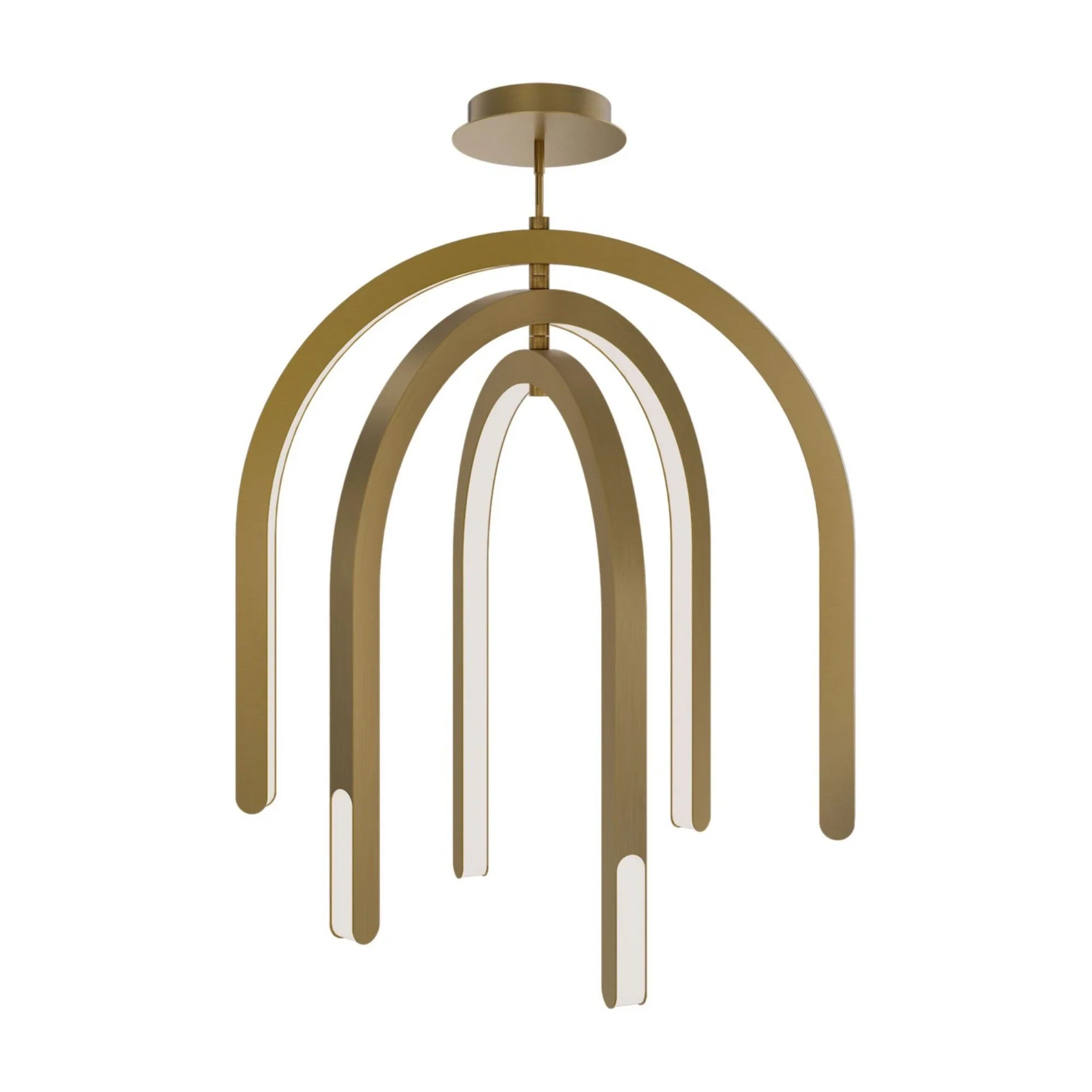 Helmet 34" LED Pendant, 4CCT, Aged Brass Finish - Bees Lighting