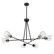 Keppe 48" 6-Light Chandelier, Dark Bronze Finish - Bees Lighting