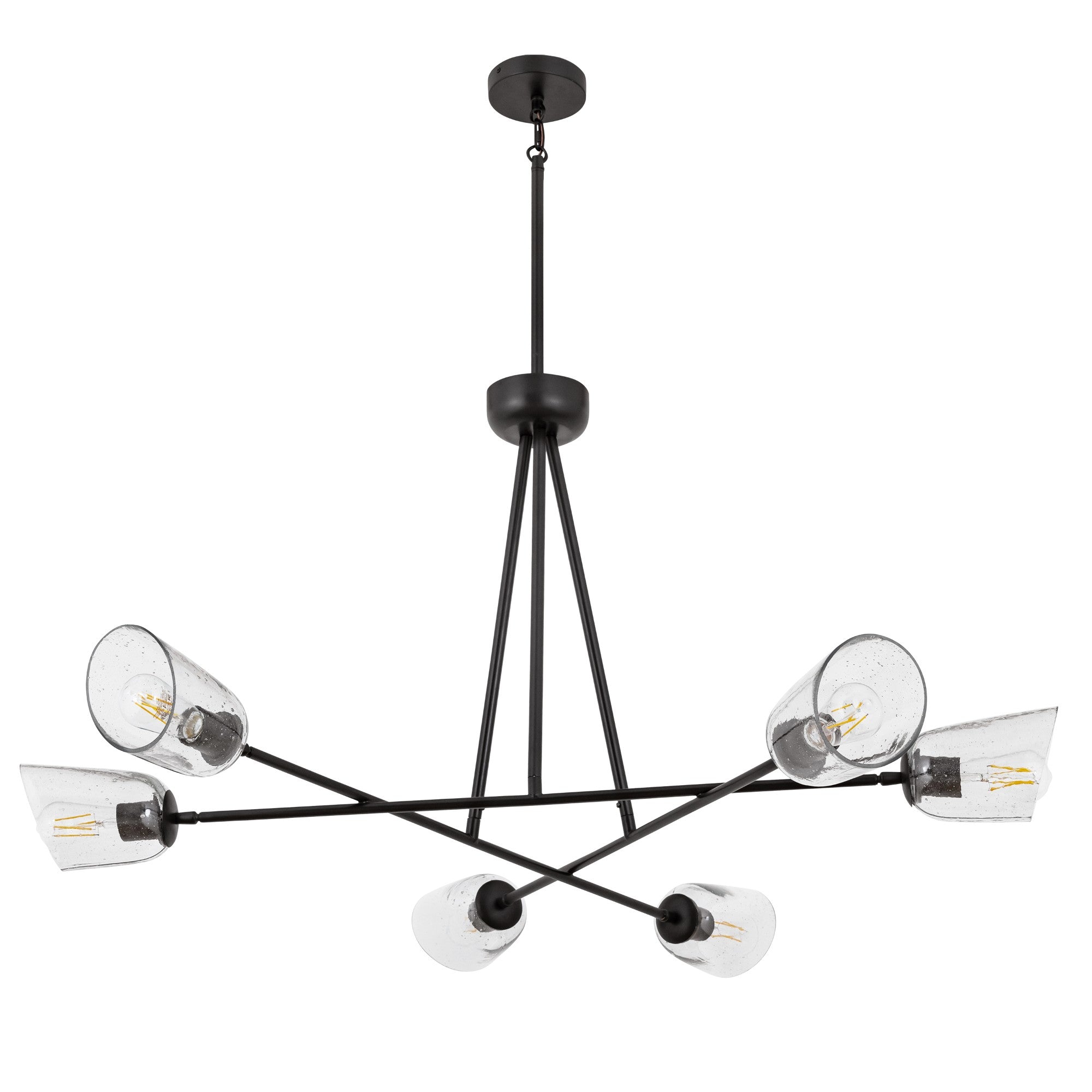 Keppe 48" 6-Light Chandelier, Dark Bronze Finish - Bees Lighting