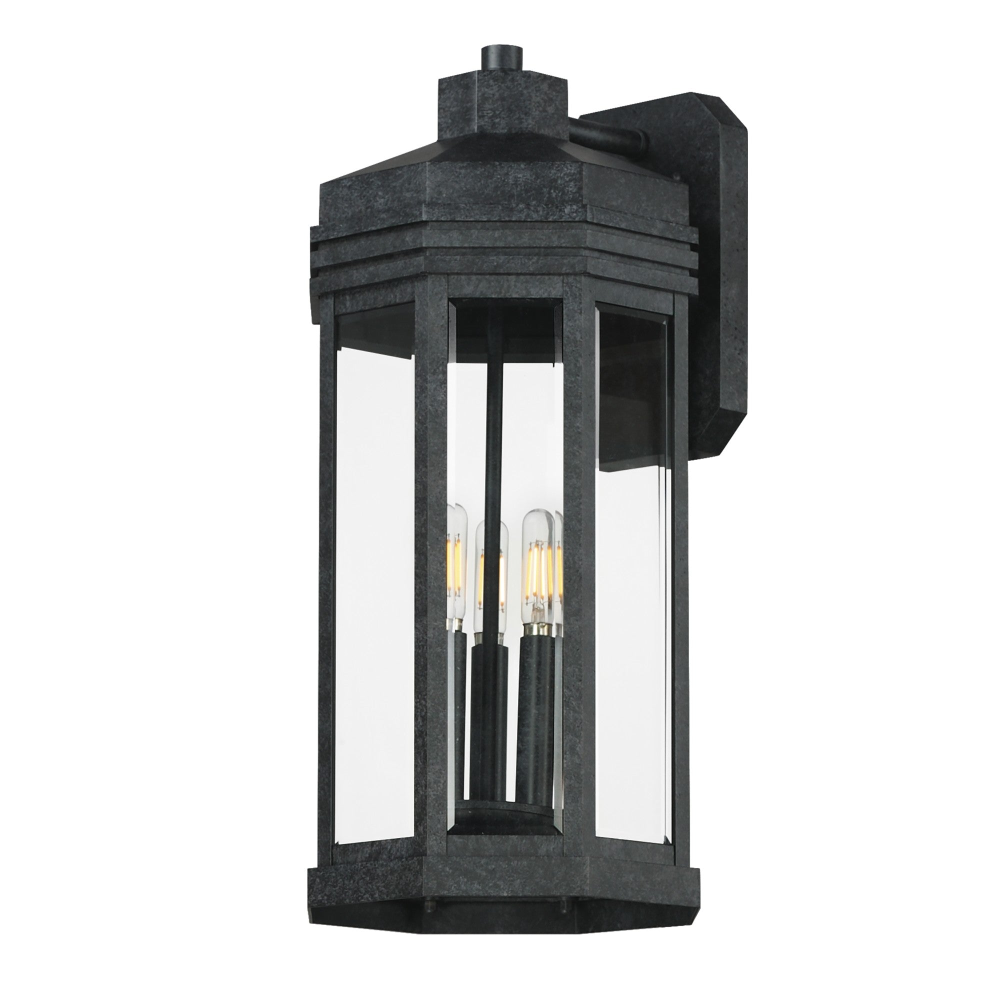 Wright 21" 3-Light Outdoor Wall Sconce, Black Patina Finish - Bees Lighting