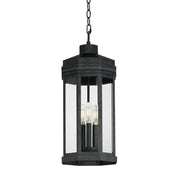 Wright 22" 3-Light Outdoor Pendant, Black Patina Finish - Bees Lighting