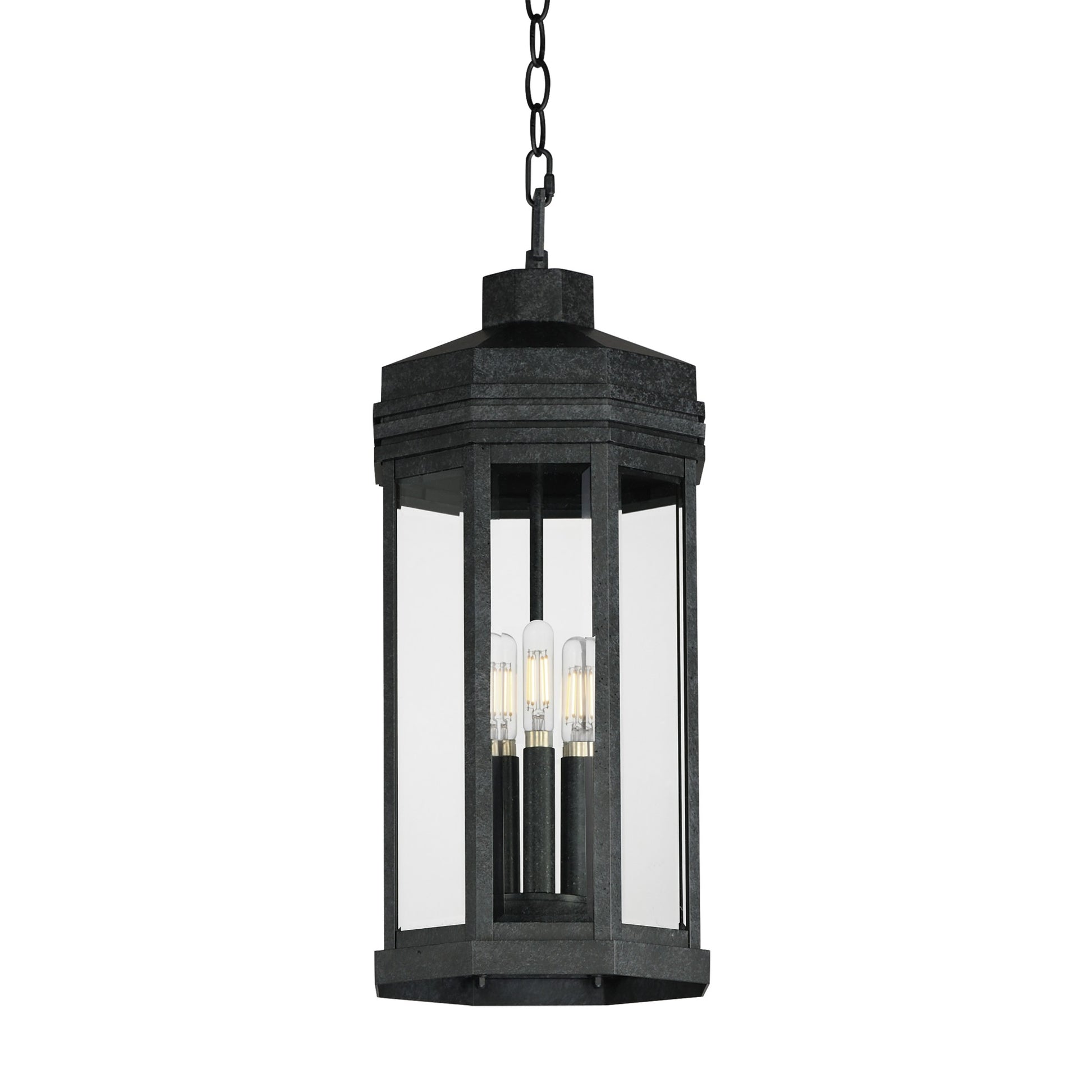 Wright 22" 3-Light Outdoor Pendant, Black Patina Finish - Bees Lighting