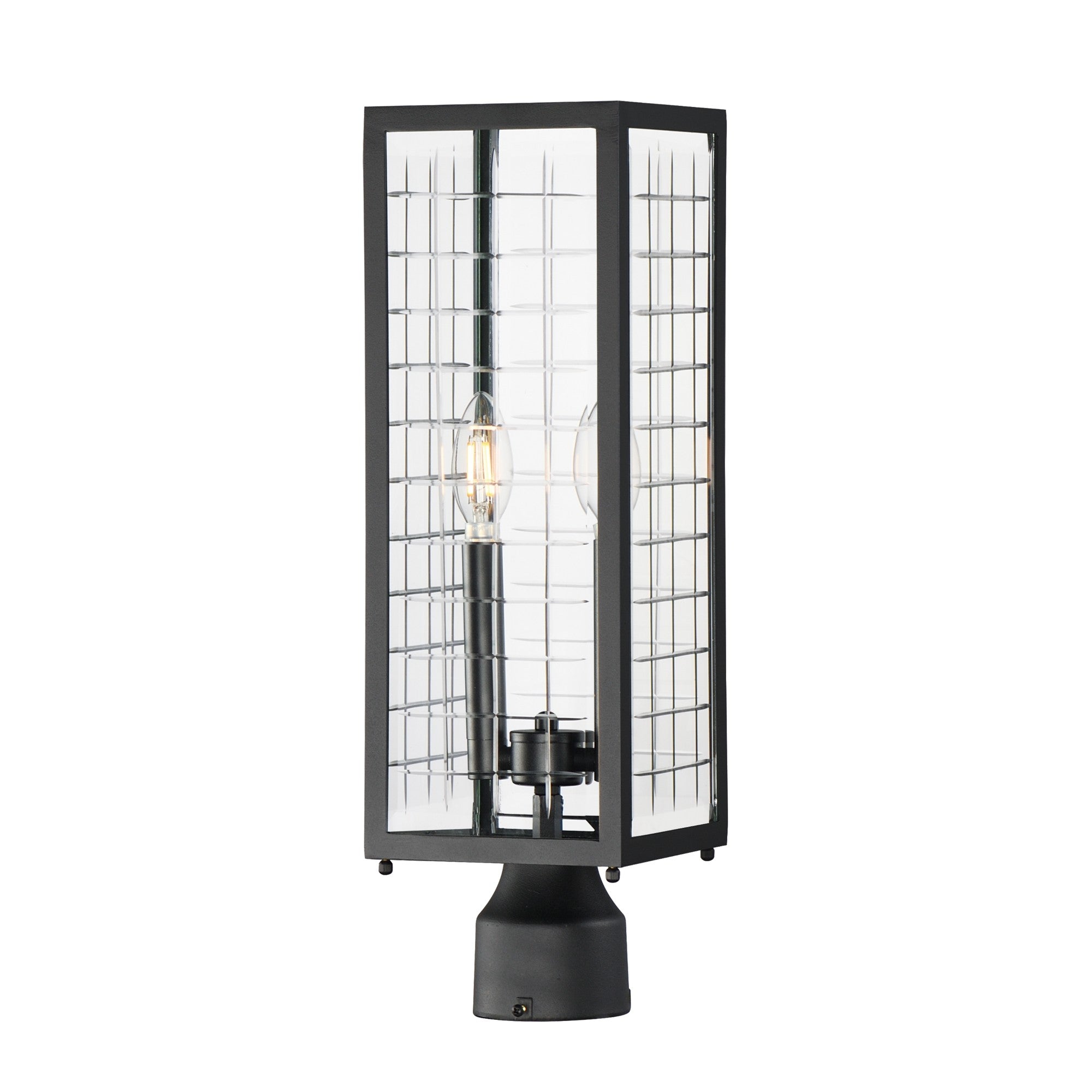 Magnus 20" 2-Light Outdoor Post Lantern, Black Finish - Bees Lighting