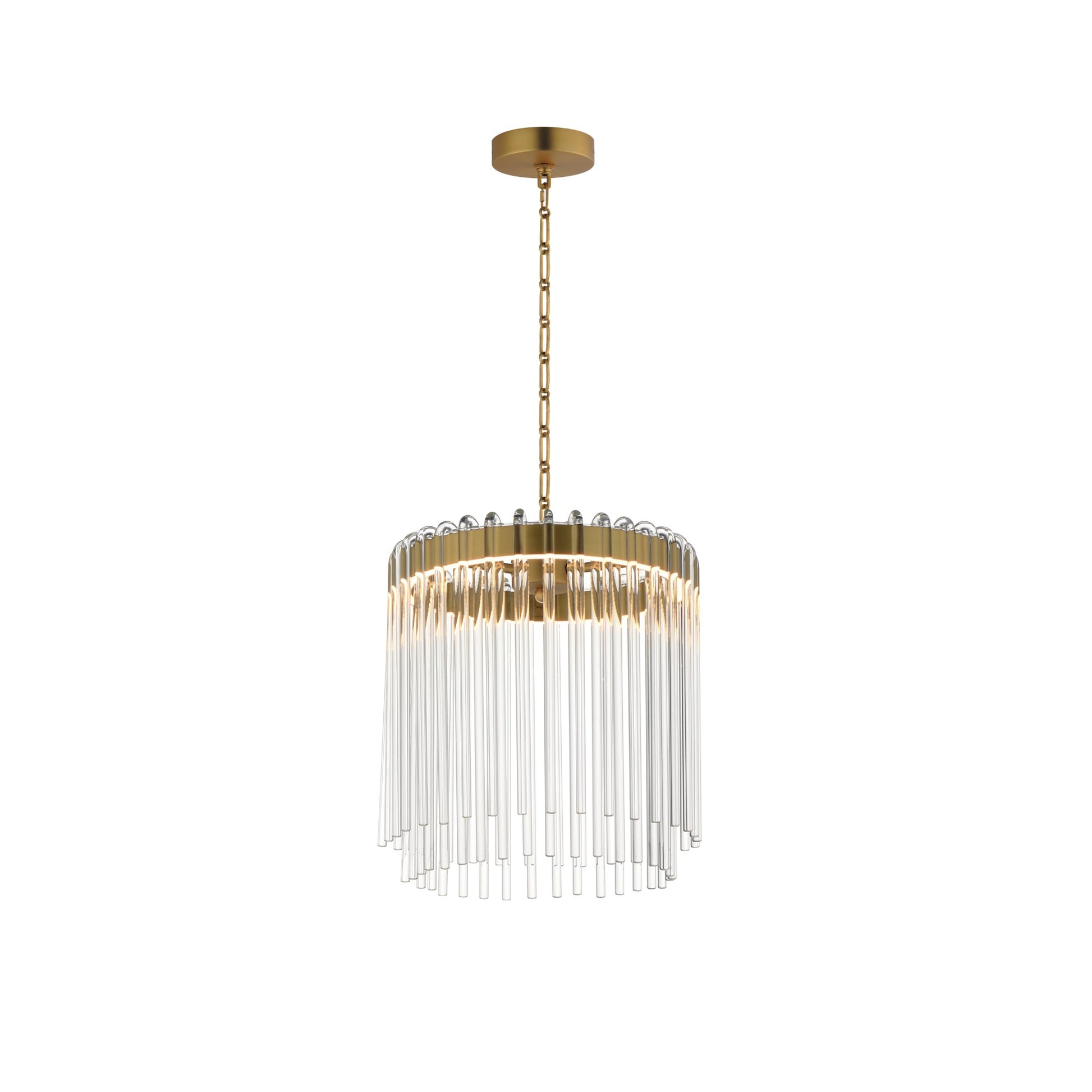 Jolie 13" LED Pendant, Natural Aged Brass Finish - Bees Lighting