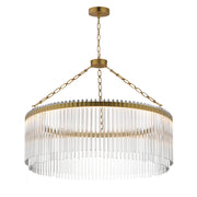 Jolie 34" LED Pendant, Natural Aged Brass Finish - Bees Lighting