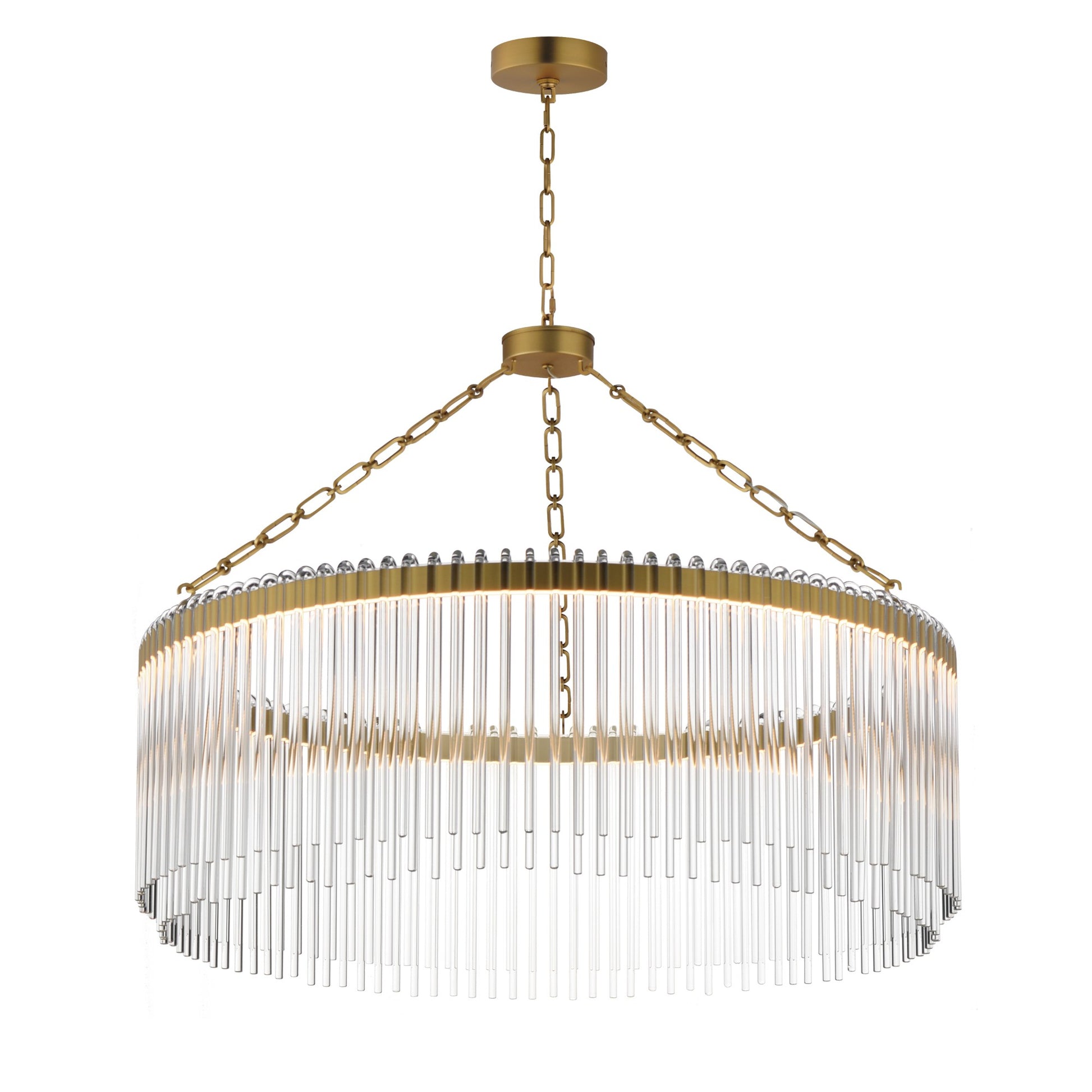 Jolie 34" LED Pendant, Natural Aged Brass Finish - Bees Lighting