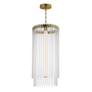 Jolie 30" LED Foyer Pendant, Natural Aged Brass Finish - Bees Lighting