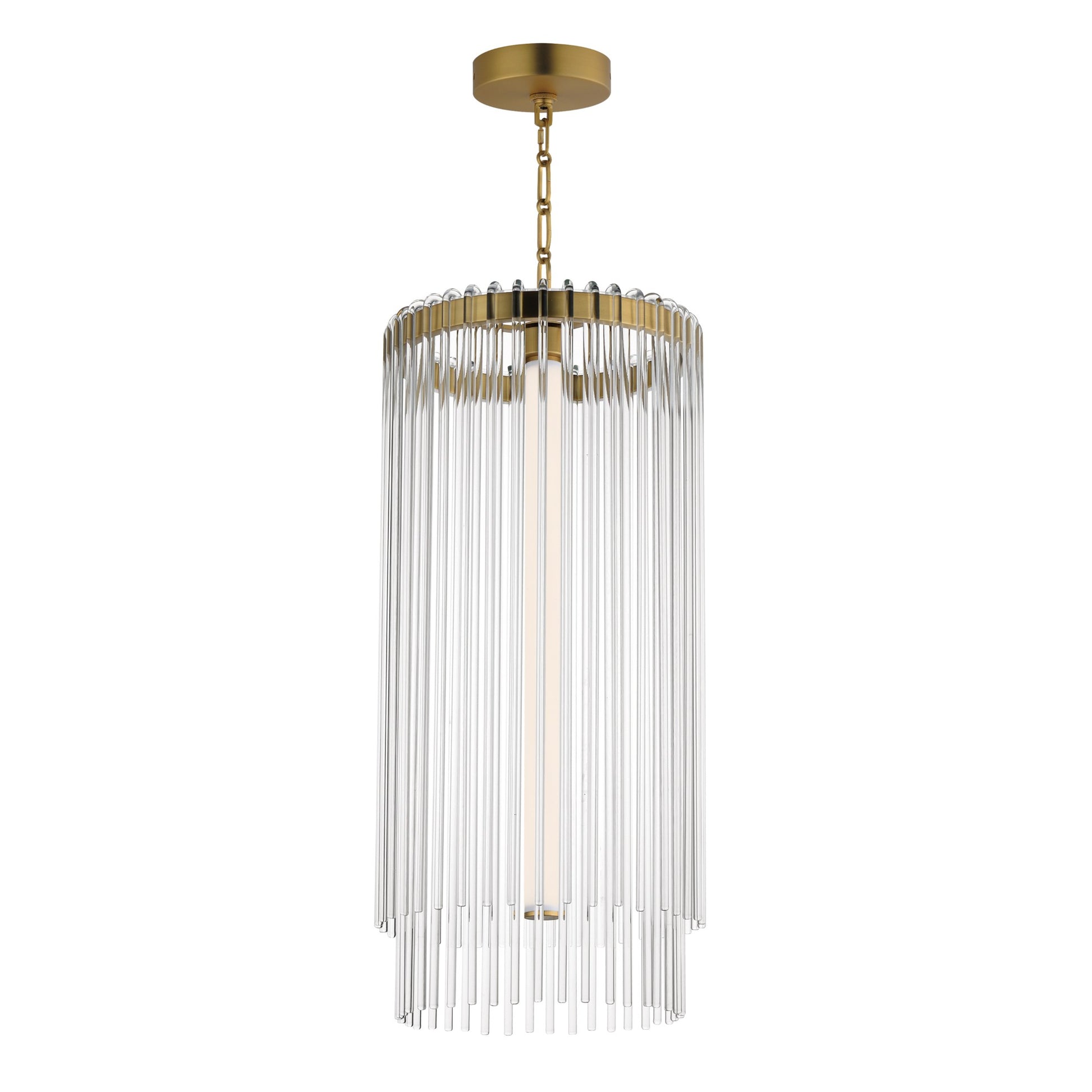 Jolie 30" LED Foyer Pendant, Natural Aged Brass Finish - Bees Lighting