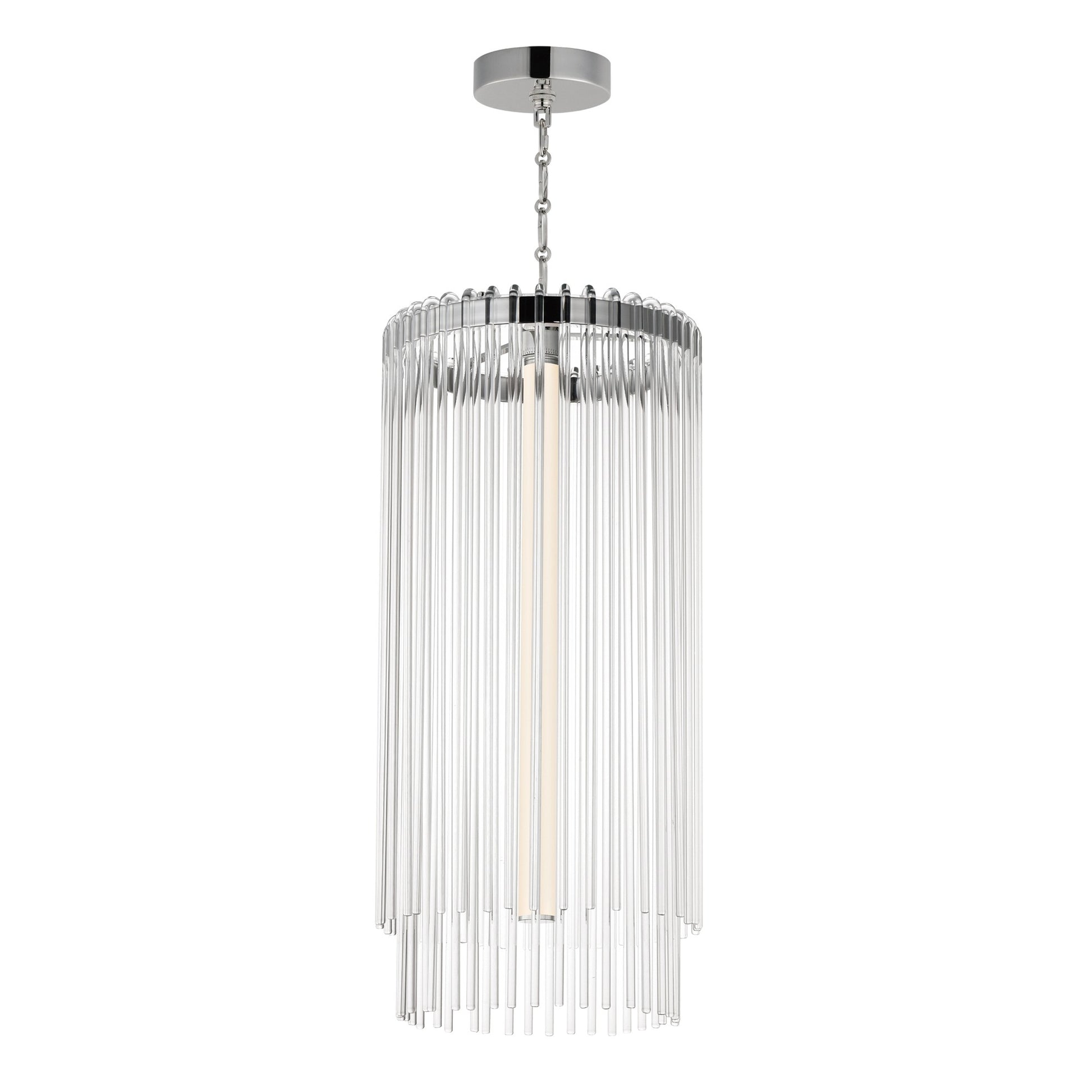 Jolie 30" LED Foyer Pendant, Polished Nickel Finish - Bees Lighting