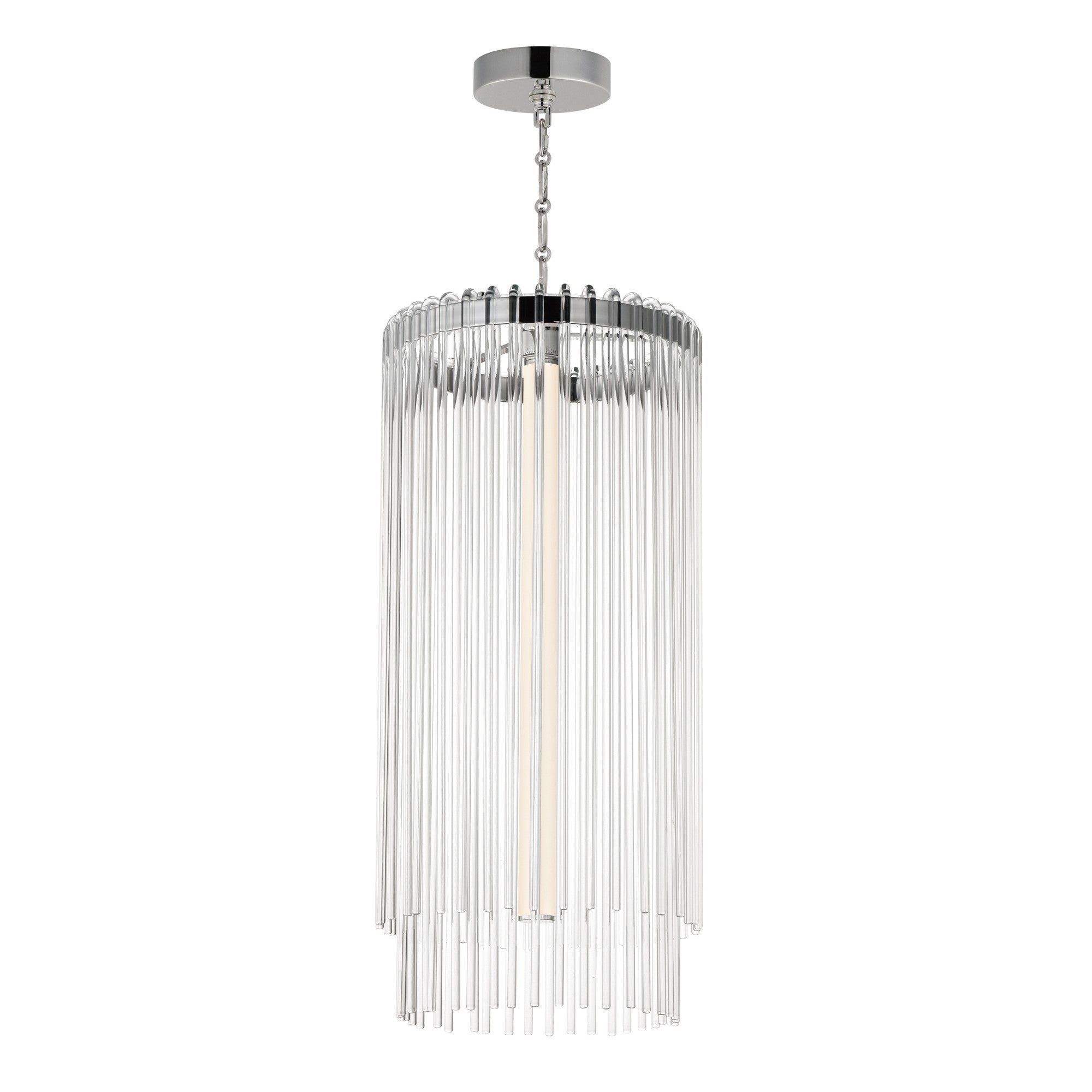 Jolie 30" LED Foyer Pendant, Polished Nickel Finish - Bees Lighting
