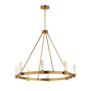 Duchess 36" LED Chandelier, Natural Aged Brass Finish - Bees Lighting