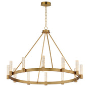Duchess 44" LED Chandelier, Natural Aged Brass Finish - Bees Lighting