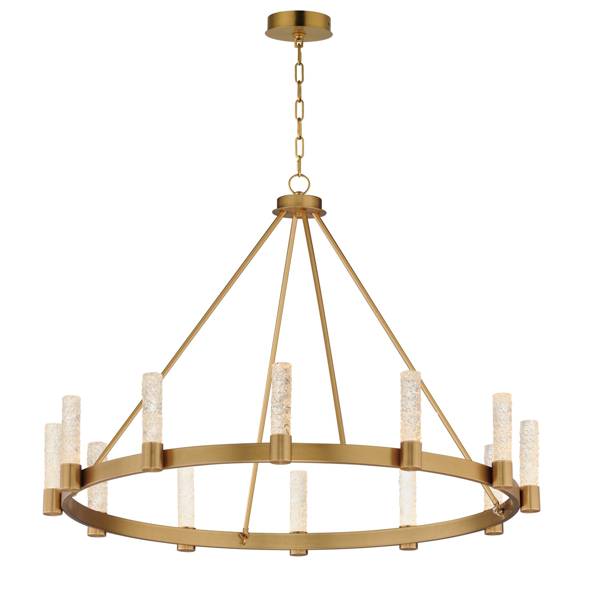 Duchess 44" LED Chandelier, Natural Aged Brass Finish - Bees Lighting