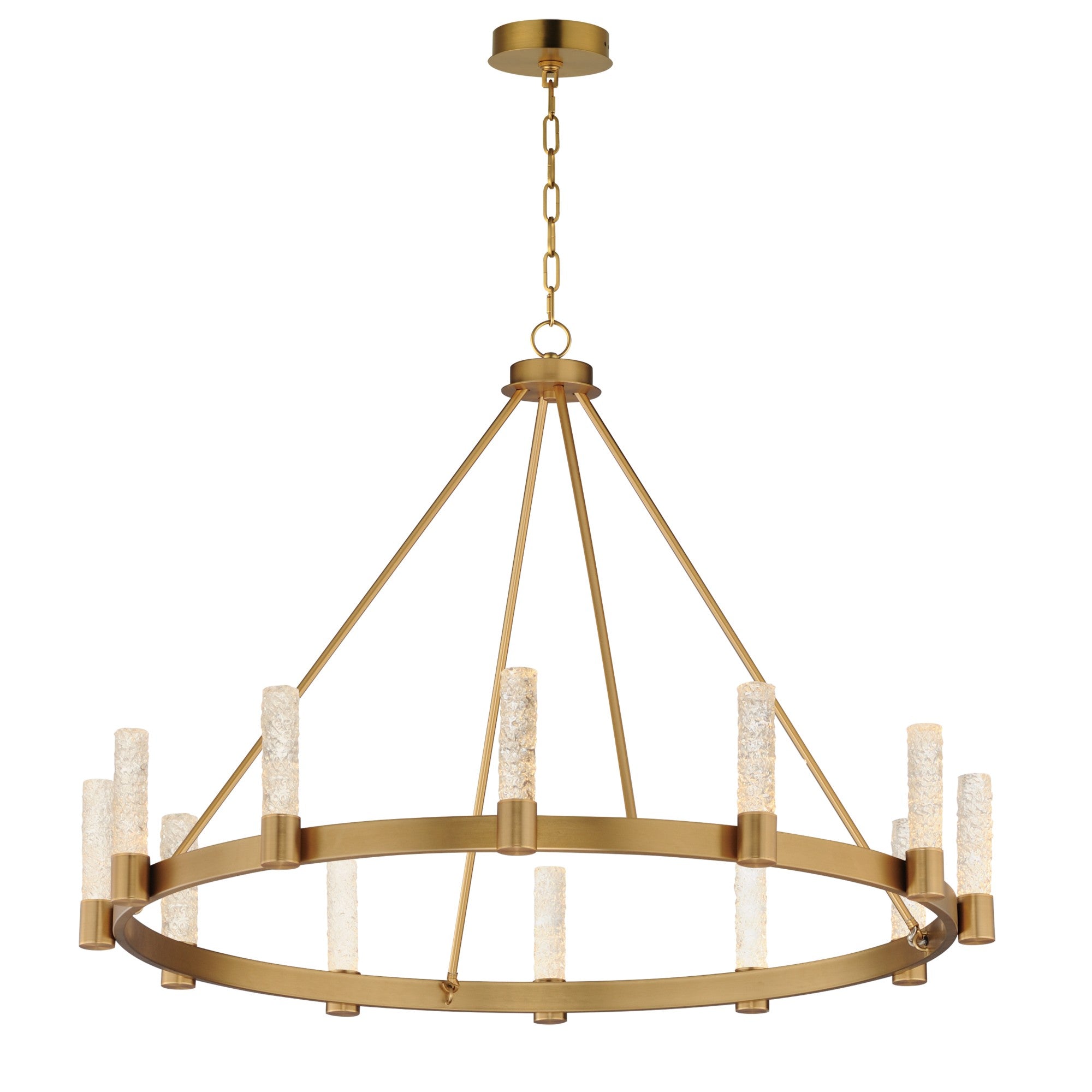 Duchess 44" LED Chandelier, Natural Aged Brass Finish - Bees Lighting
