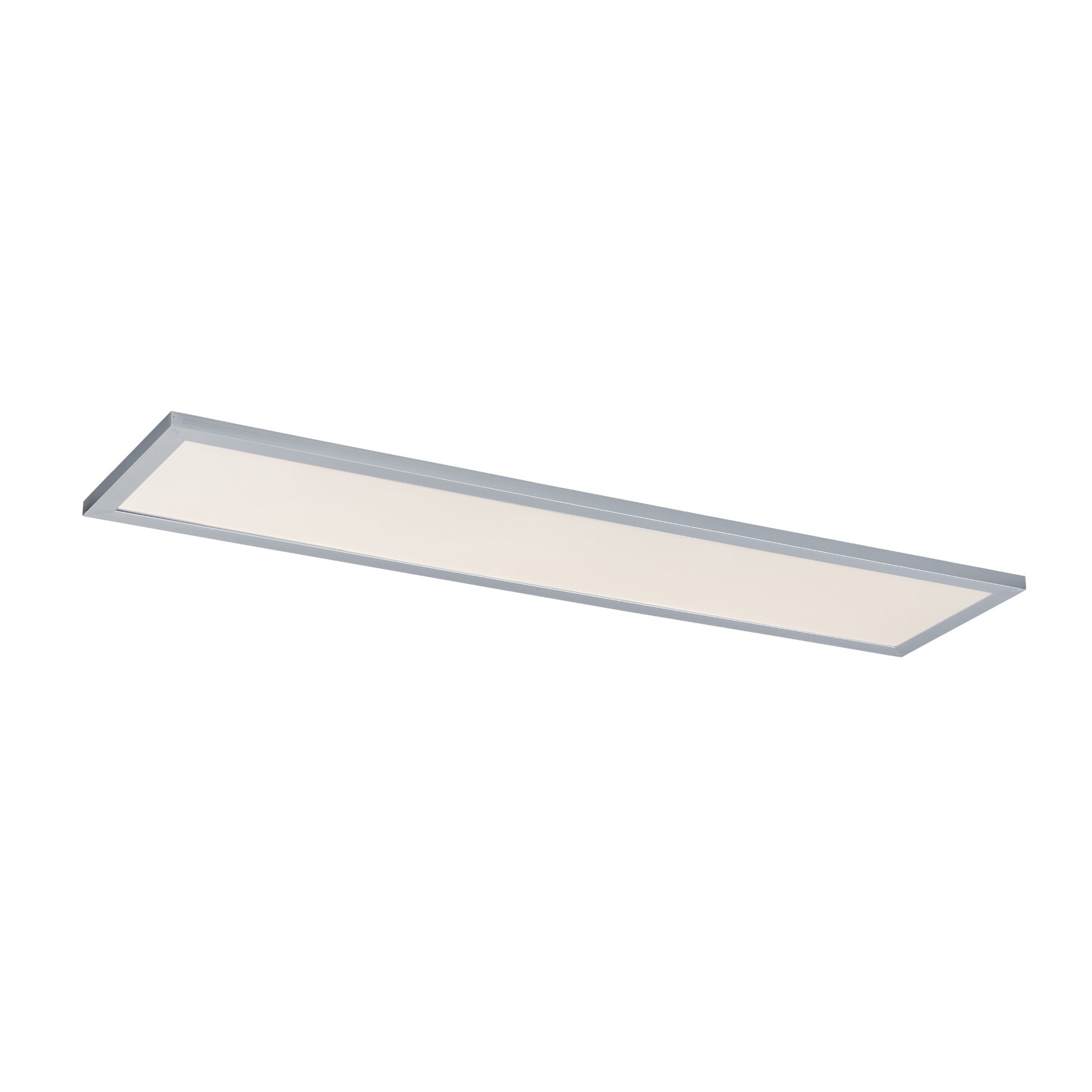 1x4 LED Flush Mount Panel, 50W, 3500lm, Selectable CCT, 120-277V, Brushed Aluminum - Bees Lighting