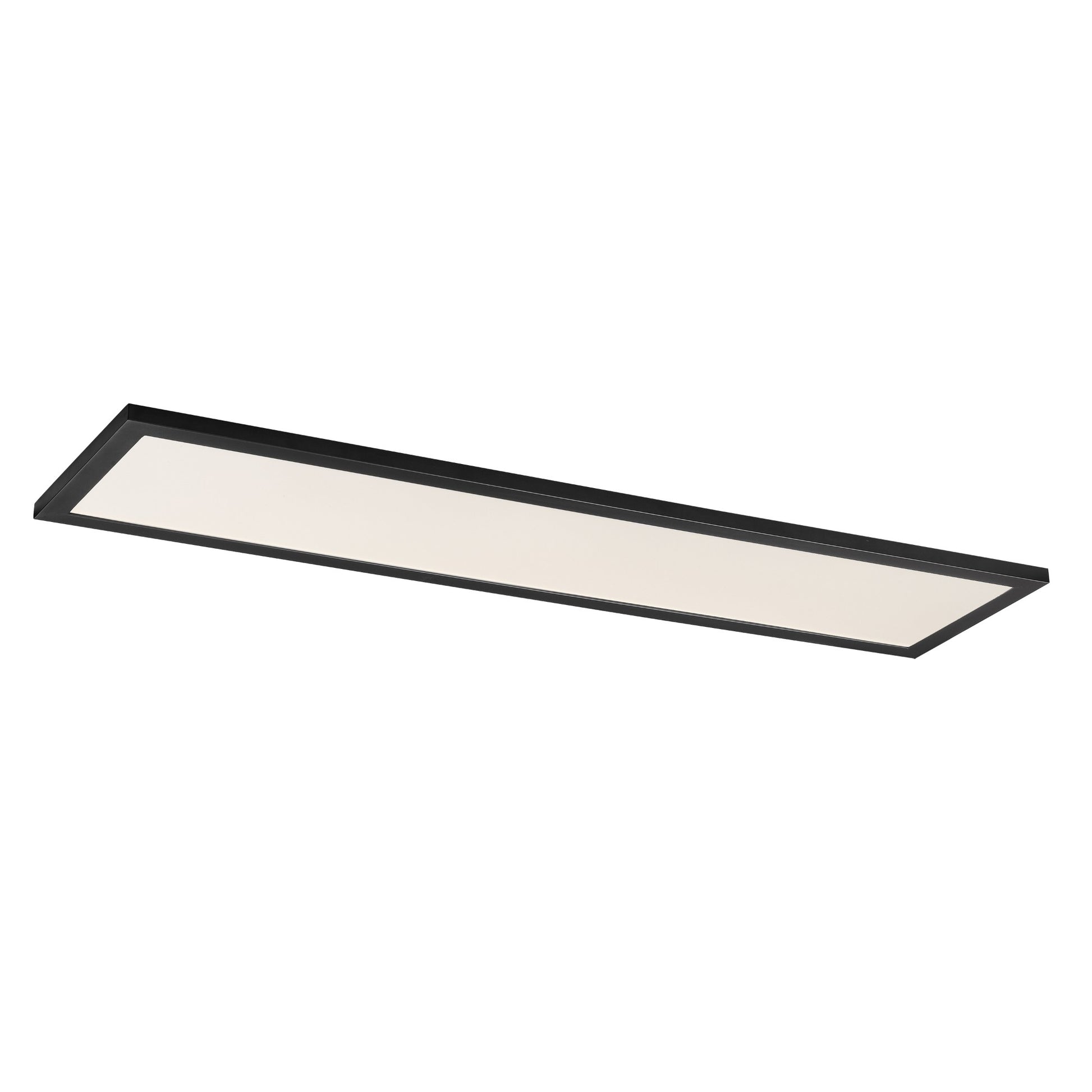1x4 LED Flush Mount Panel, 50W, 3500lm, Selectable CCT, 120-277V, Black - Bees Lighting