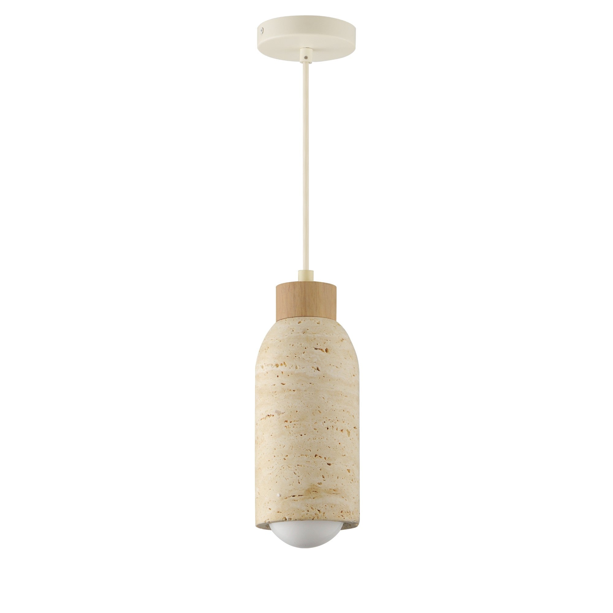 Pompeii 11" Pendant, Travertine / Oyster Finish