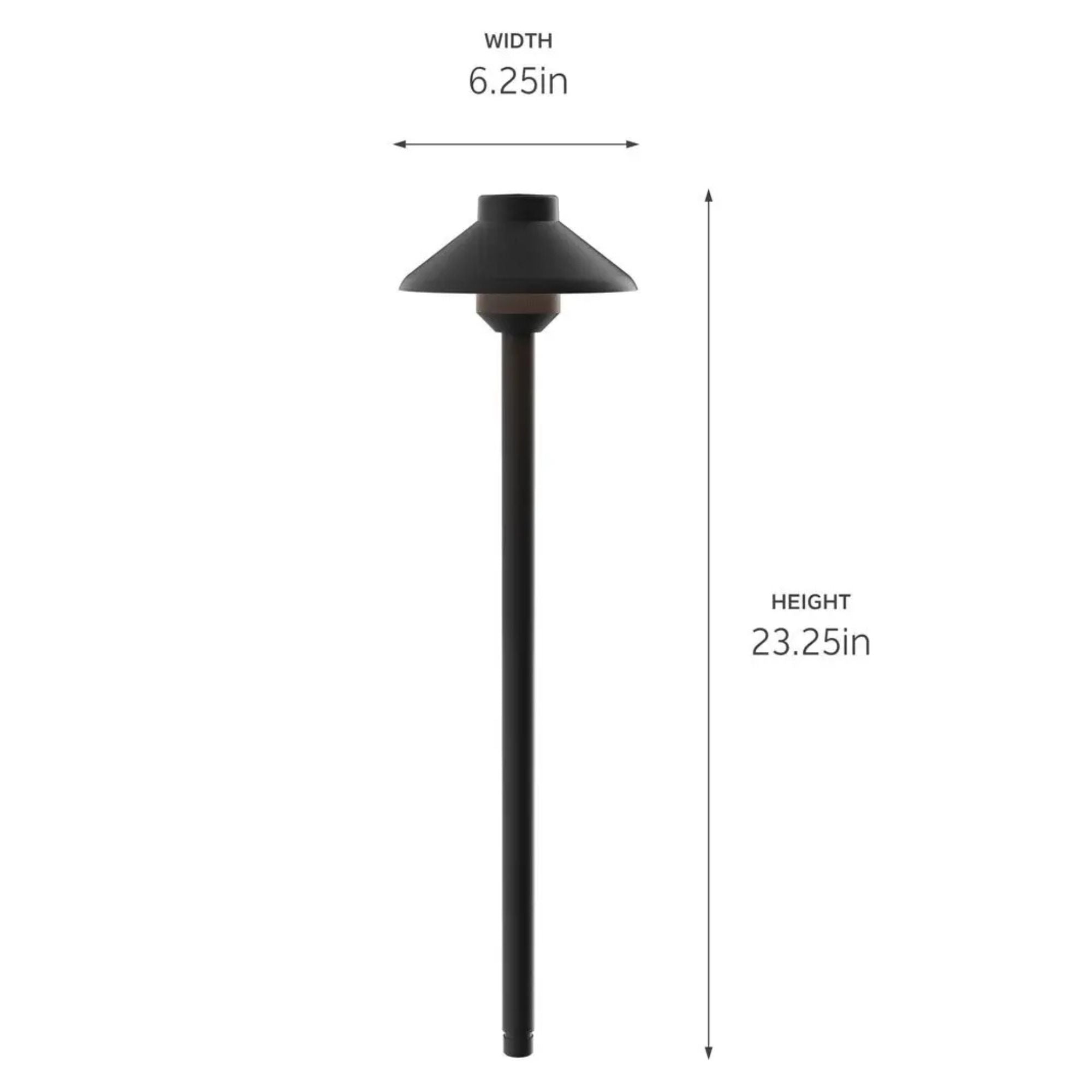 Stepped Dome 22" Path Light, 2700K, Textured Black