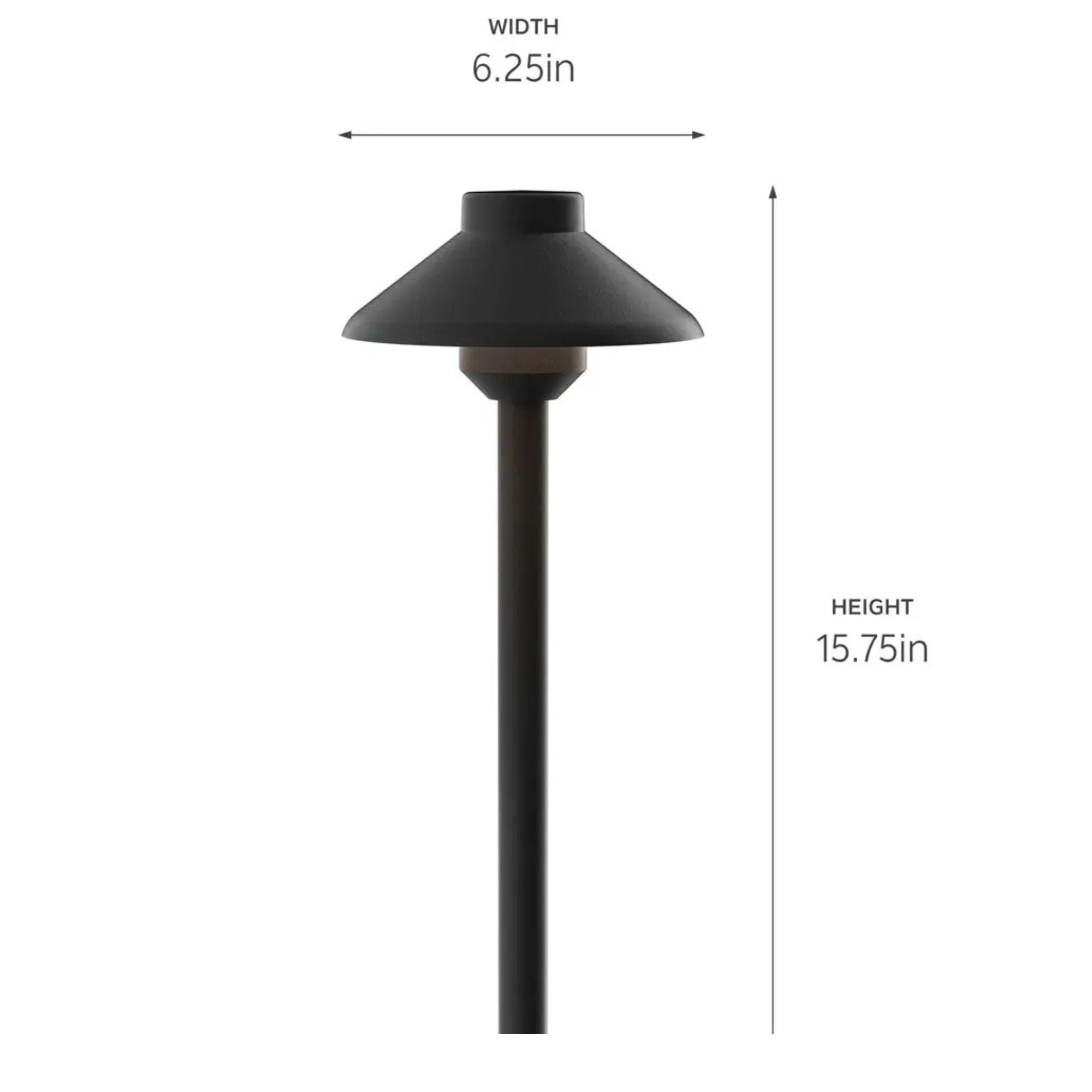 Stepped Dome 15" Path Light, 2700K, Black Textured