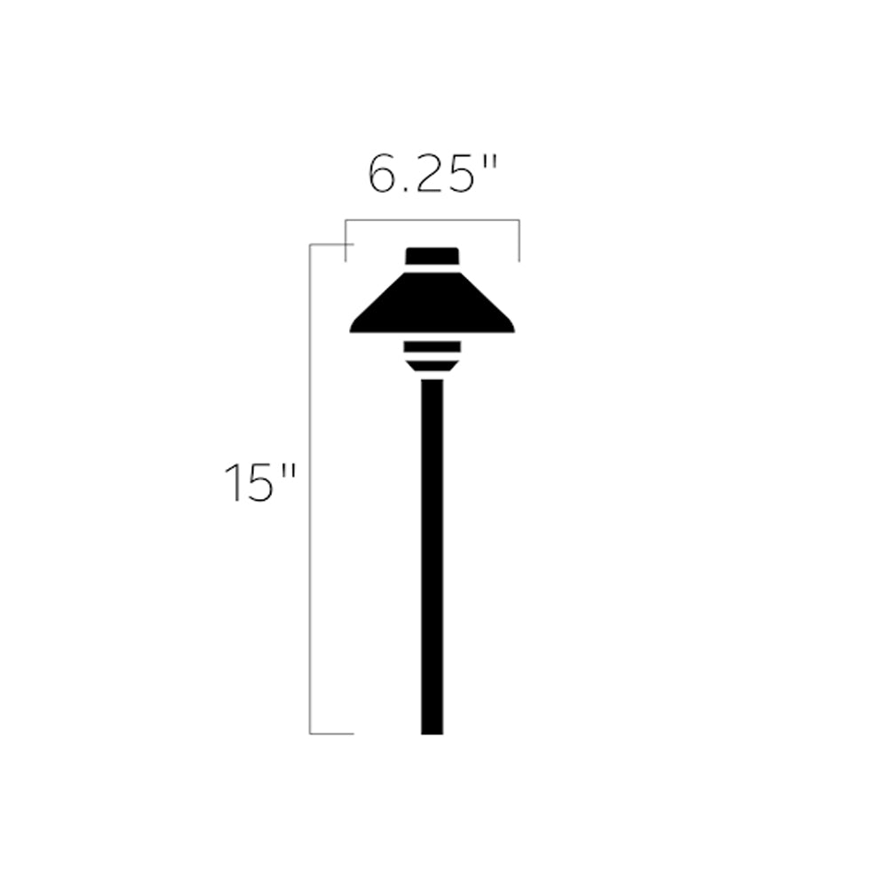 15" Stepped Dome 3000K Path Light, Black Textured - Bees Lighting