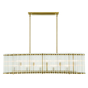 Glasbury 10-Light 52" Linear Chandelier, Gold Finish - Bees Lighting