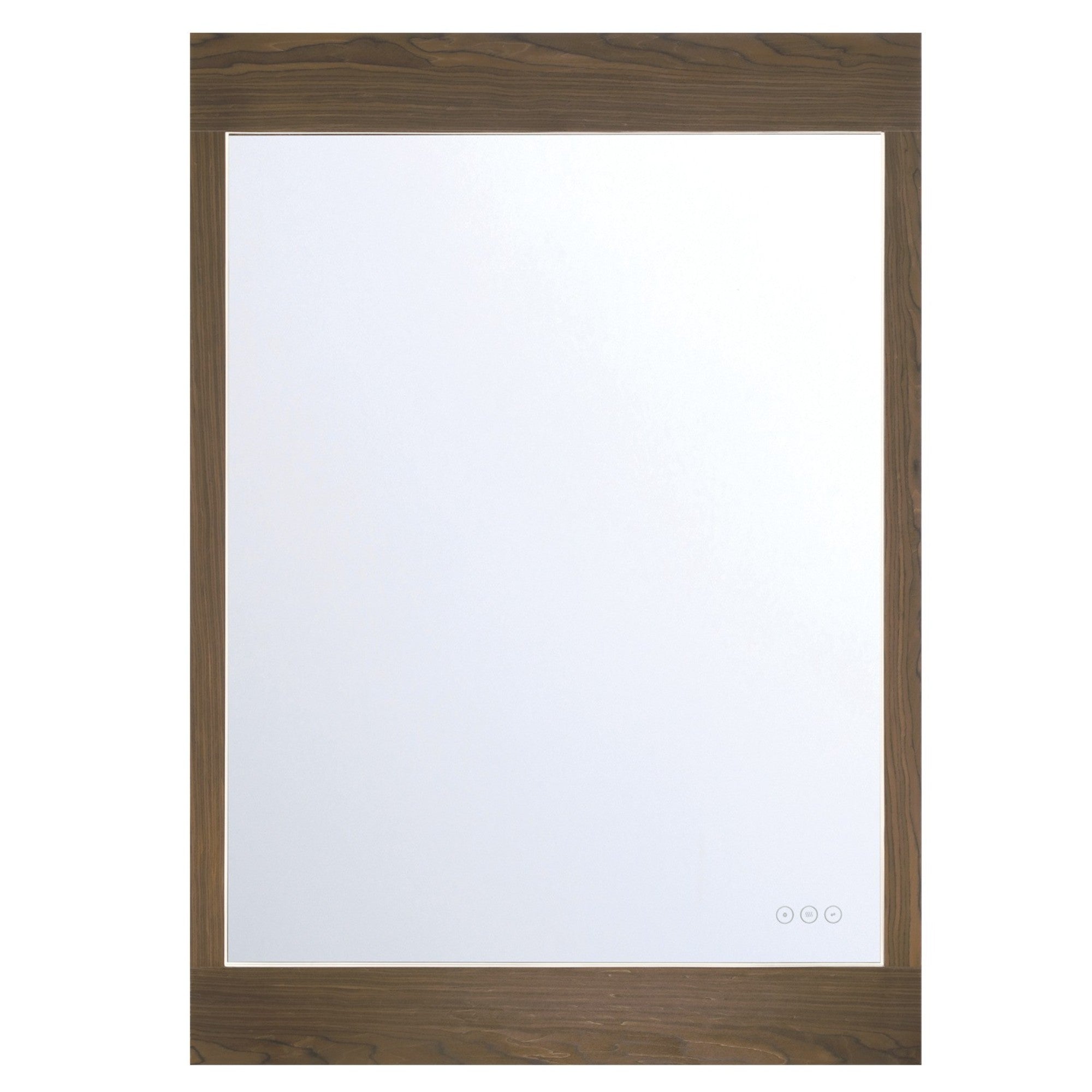 Mogano 42" LED Mirror, Dark Walnut Wood Finish - Bees Lighting