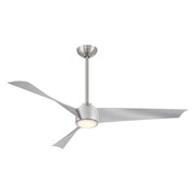 Pike 56" Nickel Indoor Ceiling Fan with Light - Bees Lighting