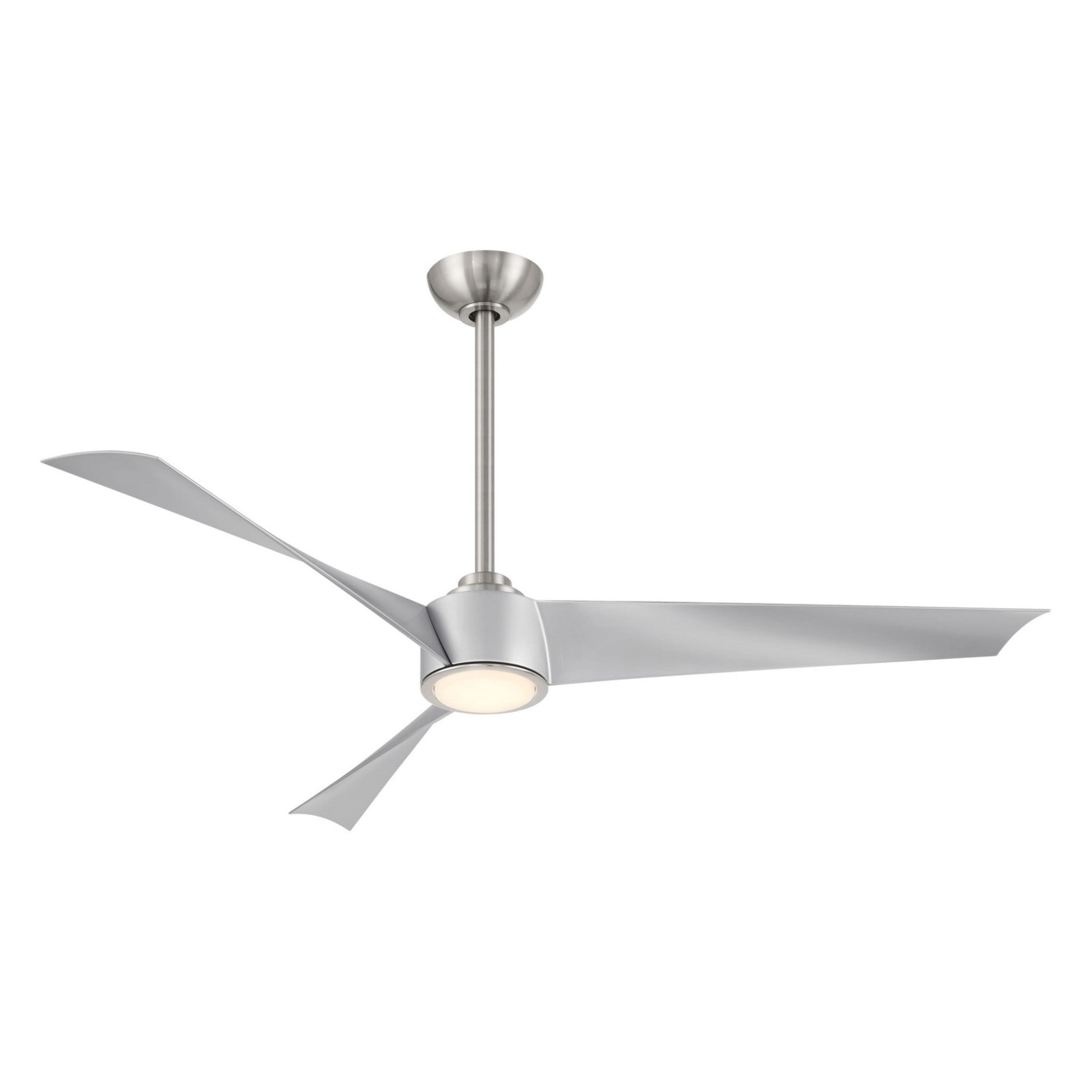 Pike 56" Nickel Indoor Ceiling Fan with Light - Bees Lighting