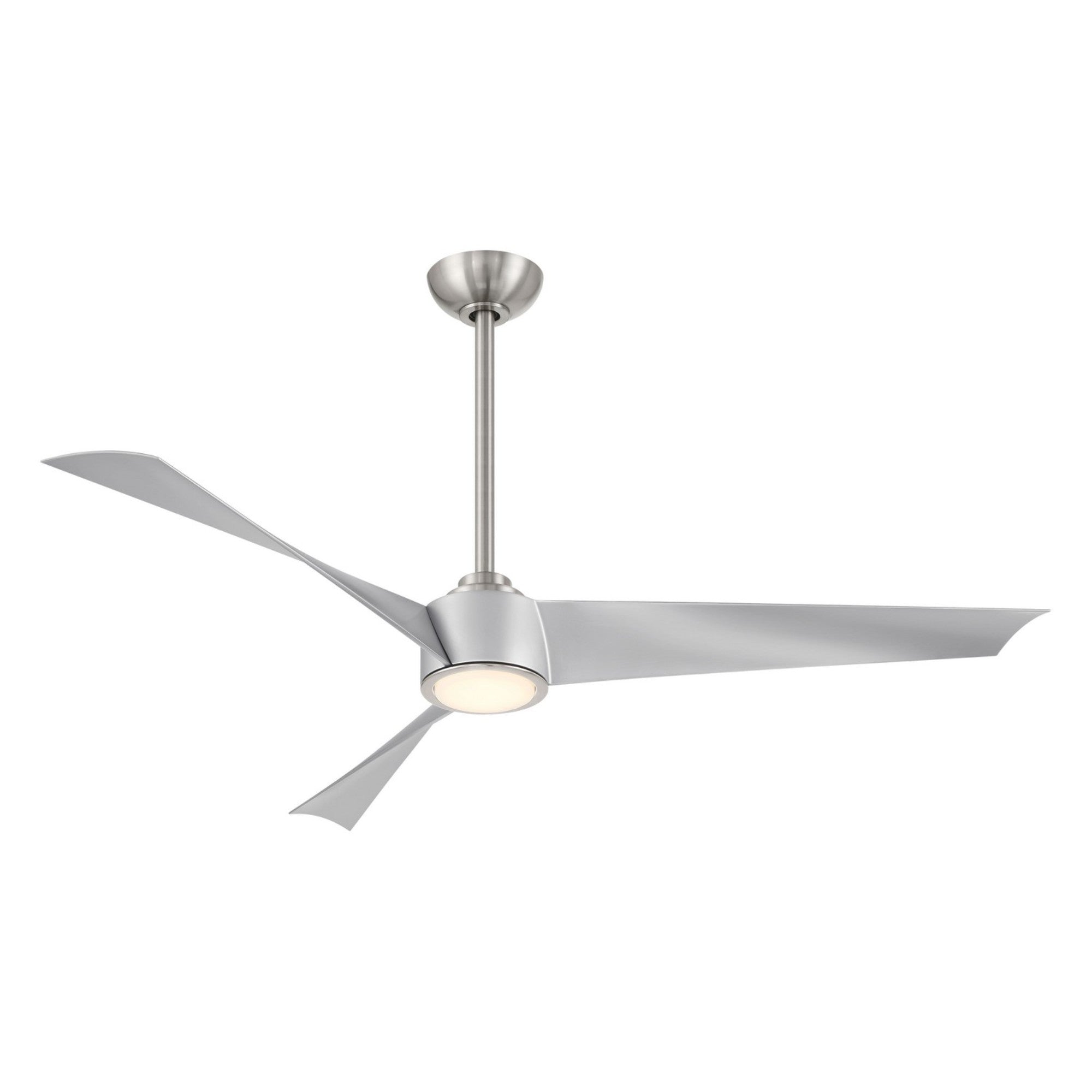 Pike 56" Nickel Indoor Ceiling Fan with Light - Bees Lighting