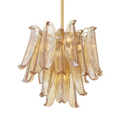 Regent 18" 4-Light Chandelier, Legacy Brass with Amber Glass Finish - Bees Lighting