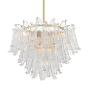 Regent 28" 13-Light Chandelier, Legacy Brass with White Glass Finish - Bees Lighting