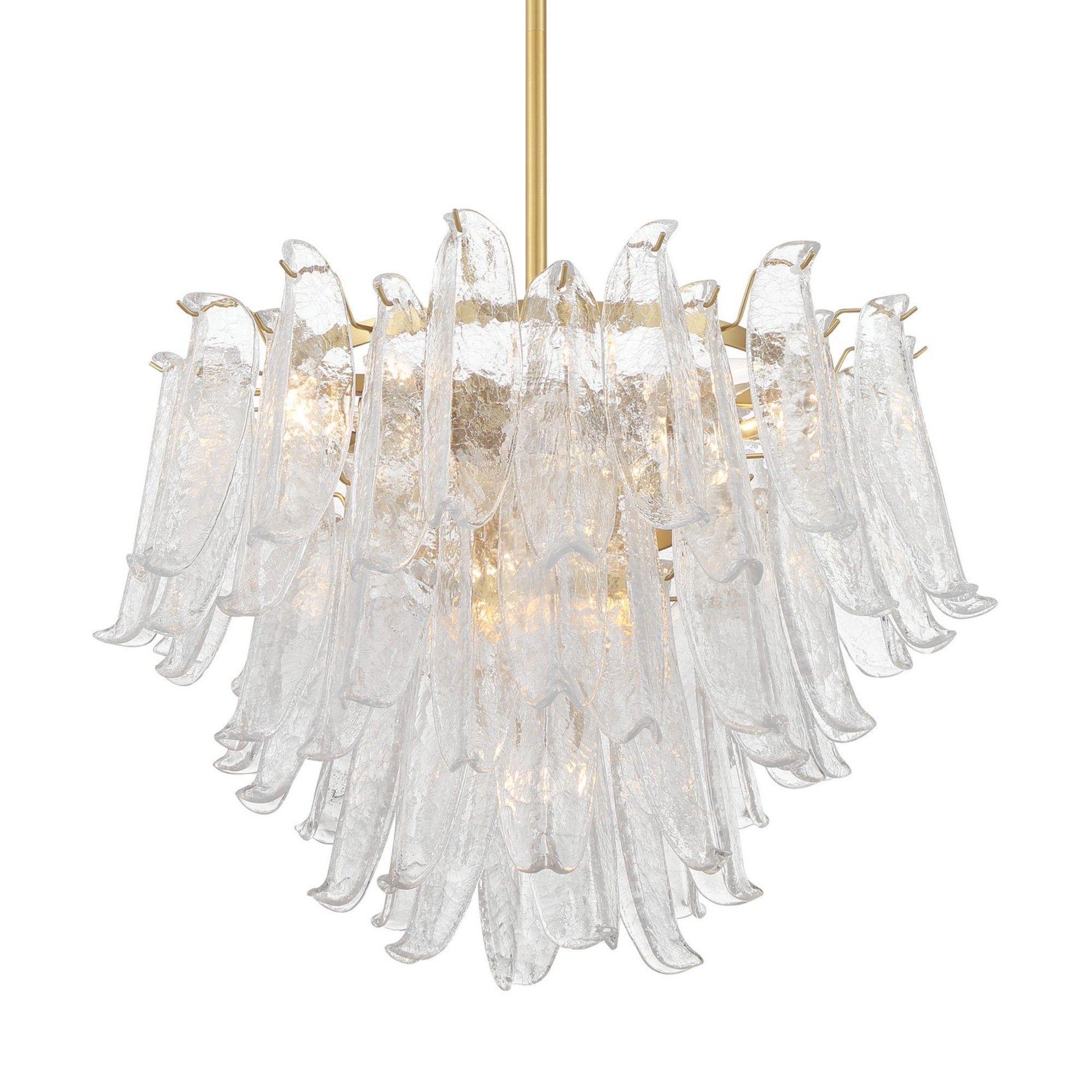 Regent 28" 13-Light Chandelier, Legacy Brass with White Glass Finish - Bees Lighting