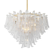 Regent 37" 17-Light Chandelier, Legacy Brass with White Glass Finish - Bees Lighting
