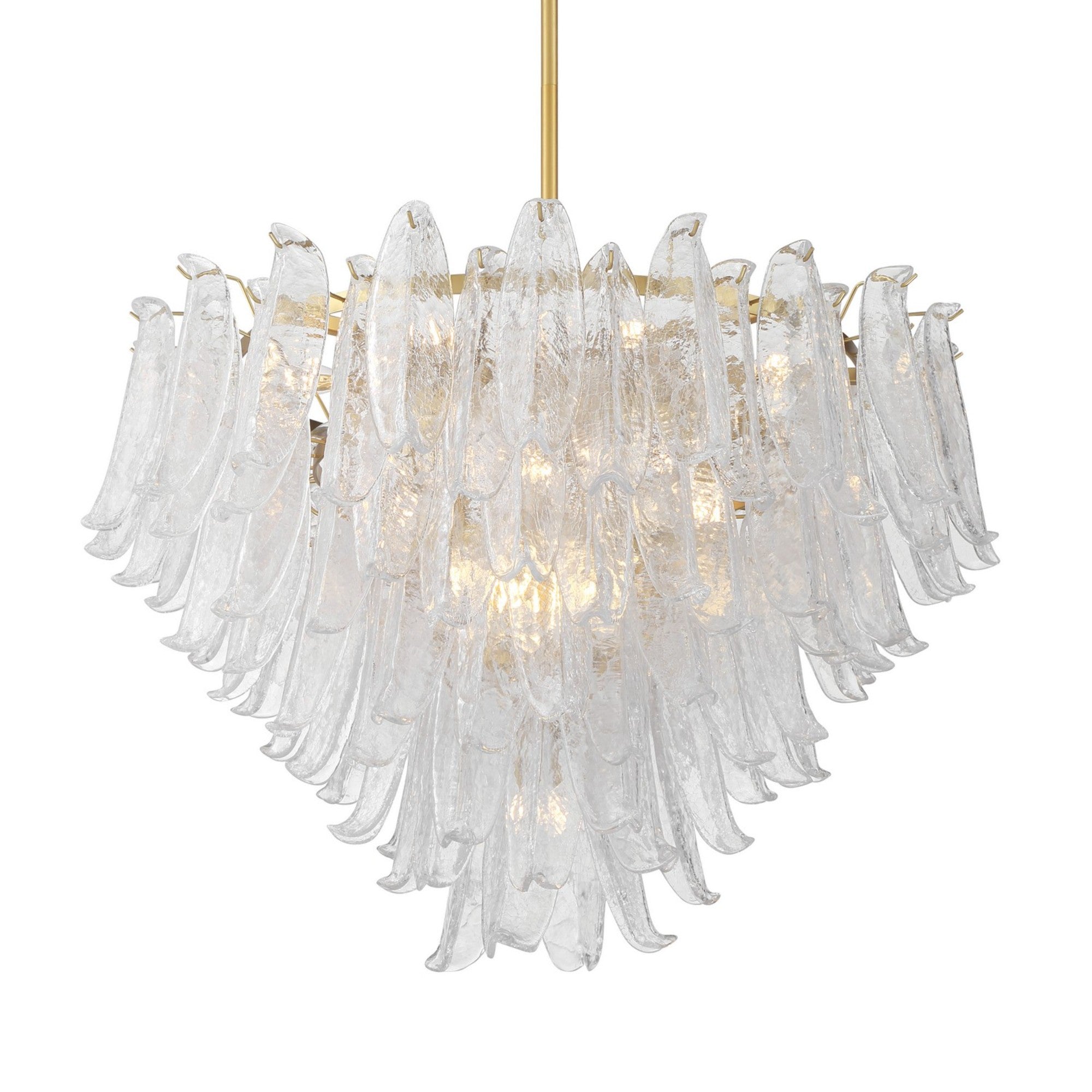 Regent 37" 17-Light Chandelier, Legacy Brass with White Glass Finish - Bees Lighting