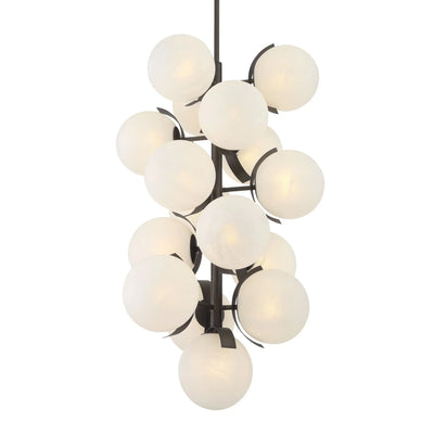 Metropolitan Vino 33 in. 16-Light Pendant, Dark Bronze with Etched Alabaster Glass