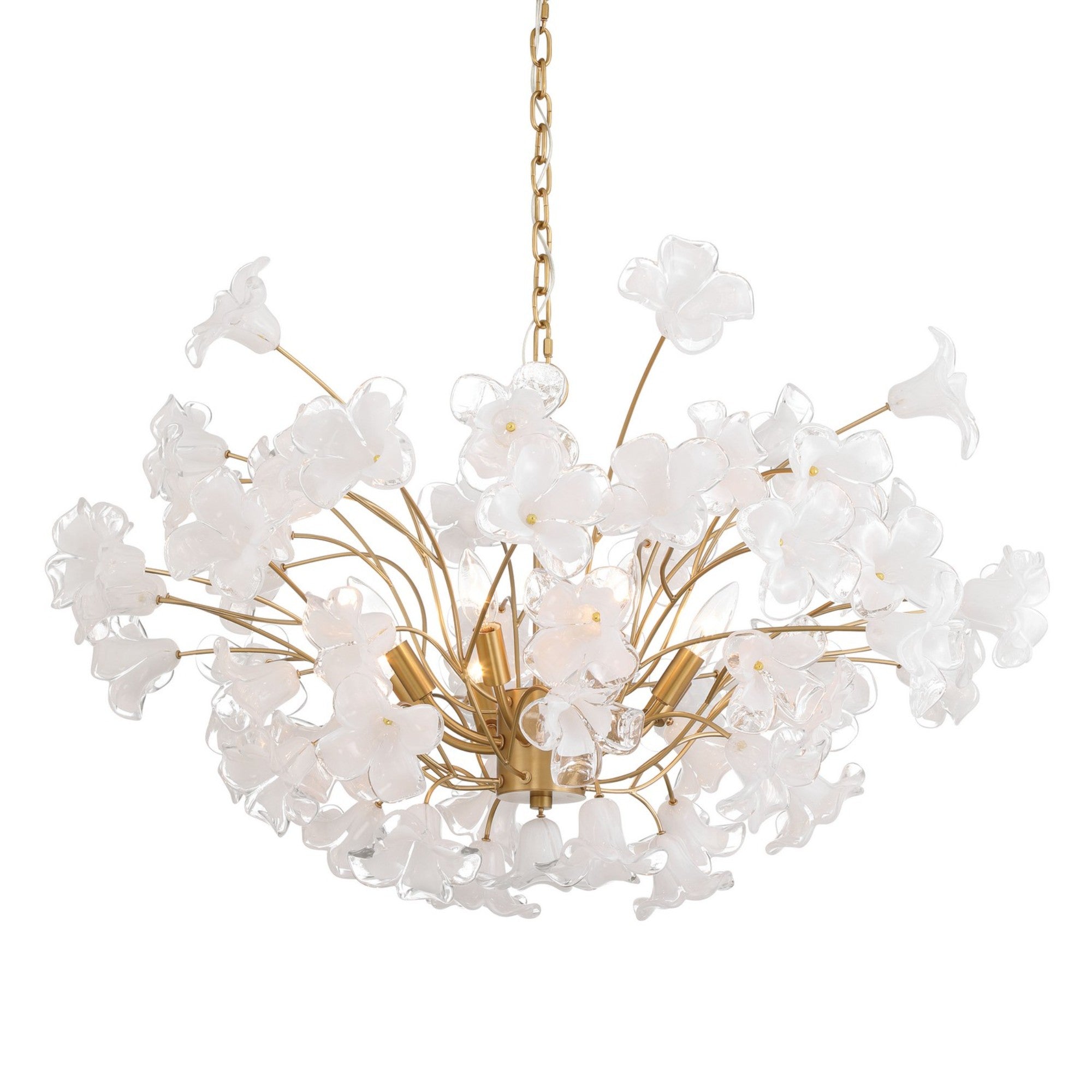 Bloome 37" 8-Light Chandelier, Legacy Brass Finish - Bees Lighting