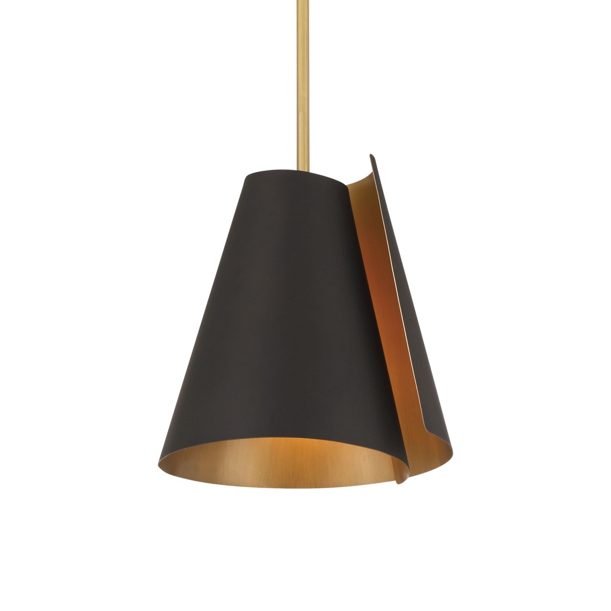 Hillcrest 14" Pendant, Legacy Brass & Dark Bronze Finish - Bees Lighting